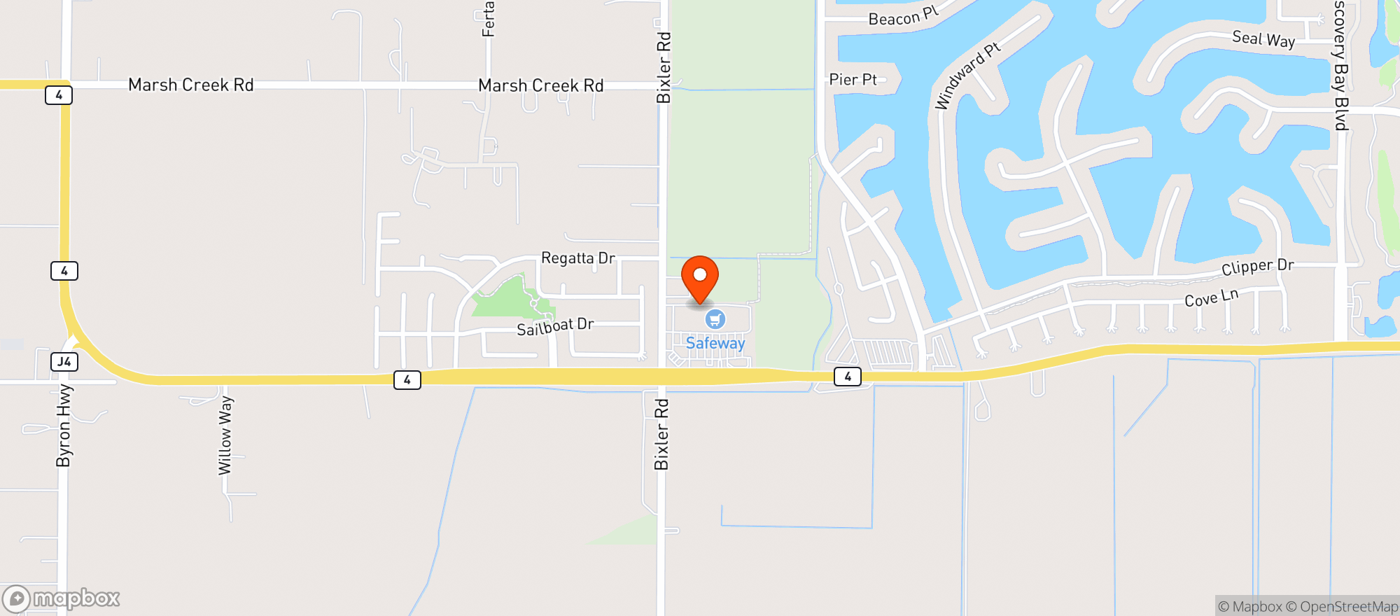Map showing Safeway