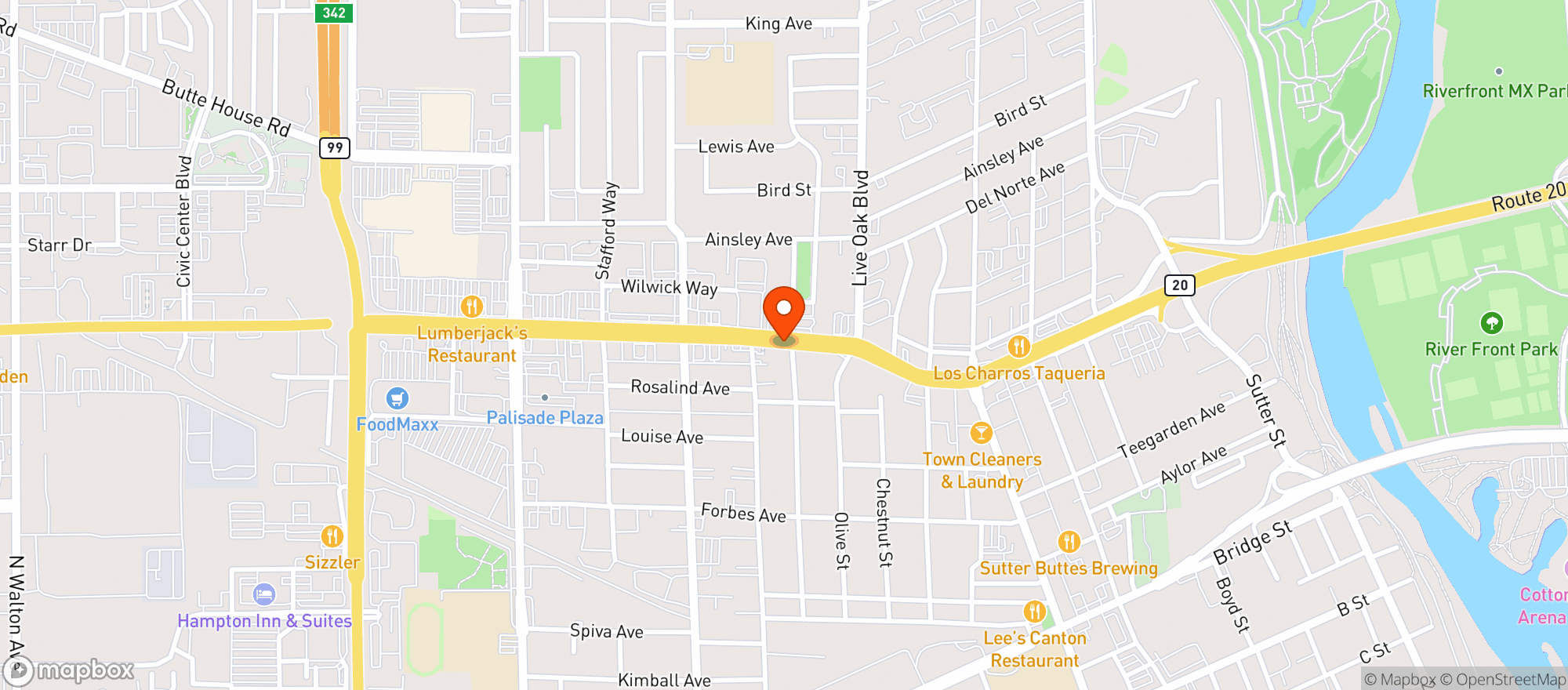 Map showing Mugs Liquors