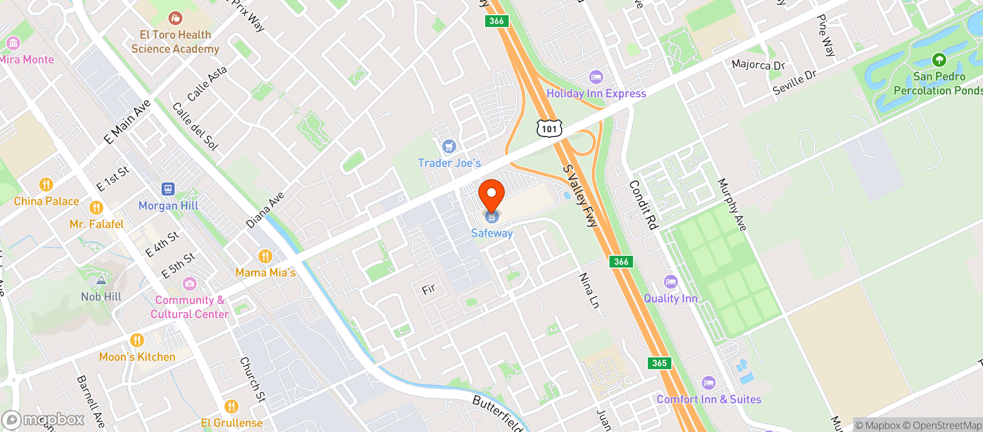 Map showing Safeway