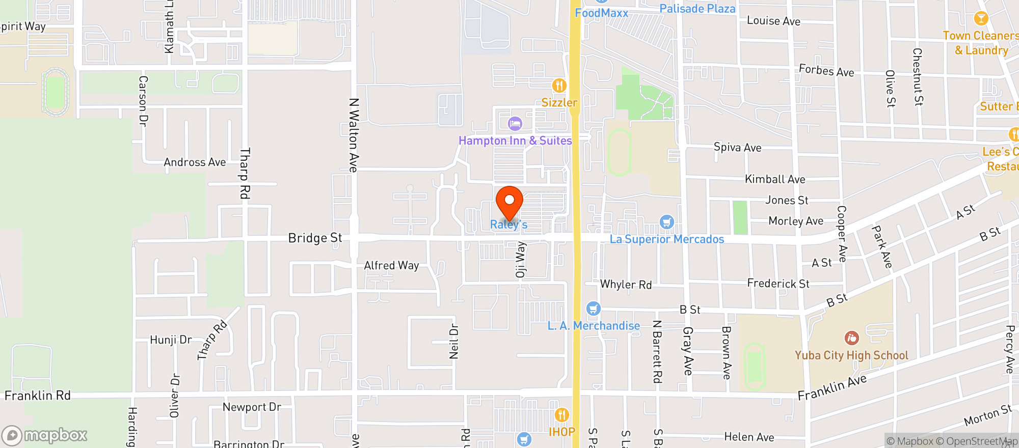 Map showing Raleys - 242 - Yuba City