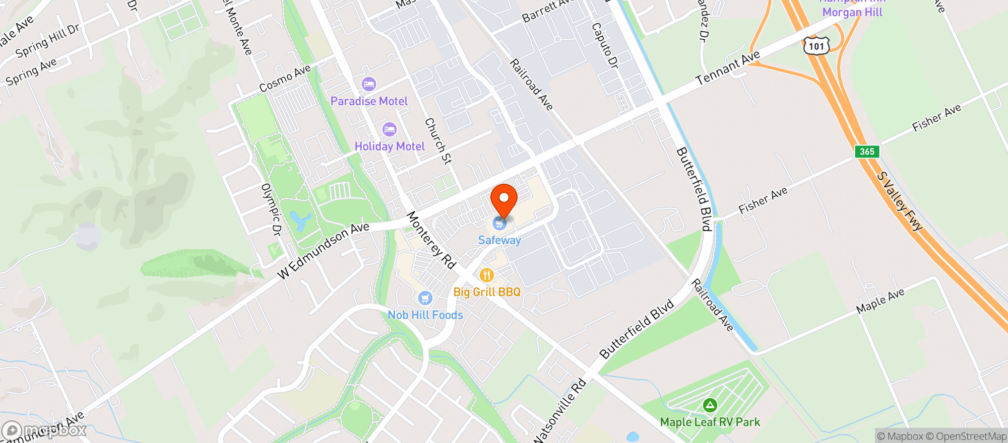 Map showing Safeway