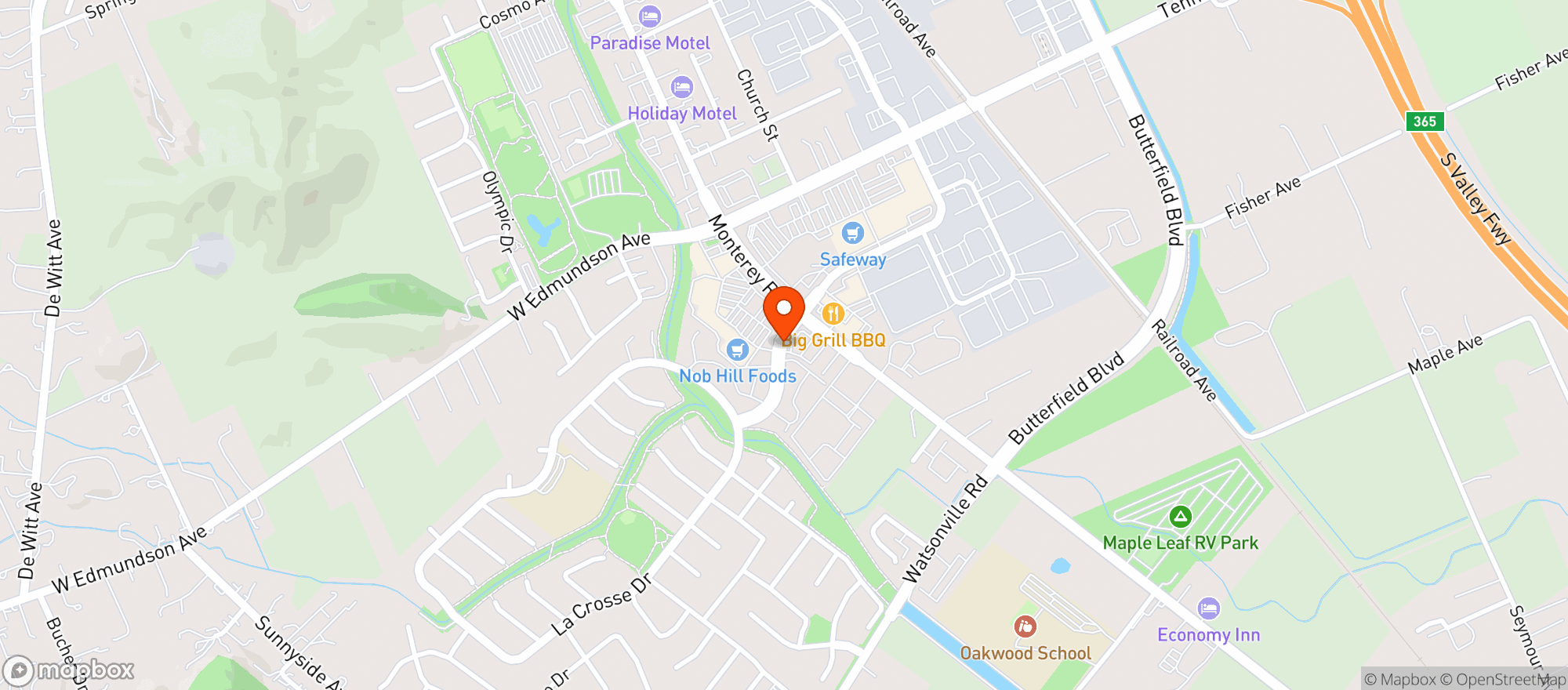 Map showing Raleys -Nob Hill (Morgan Hill) - 002500603
