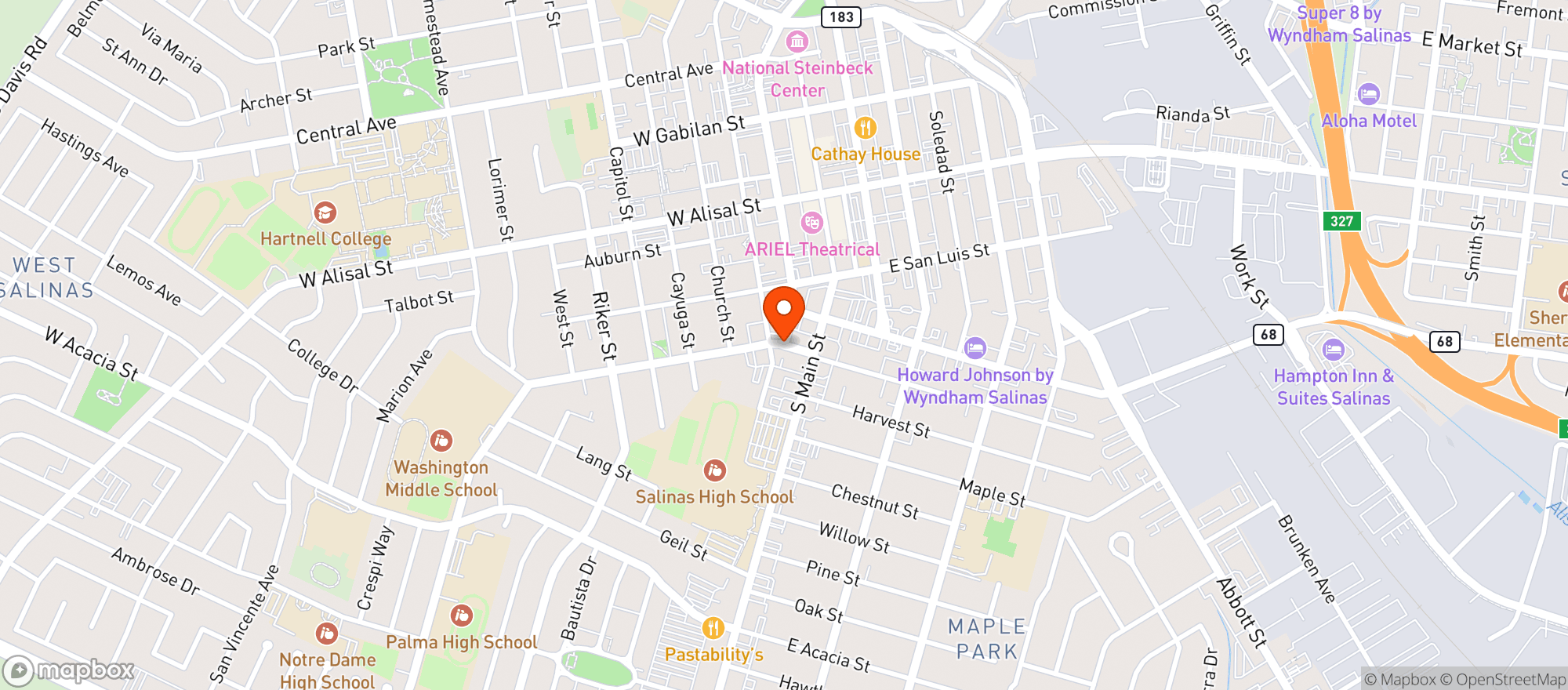 Map showing Clay Market & Liquor