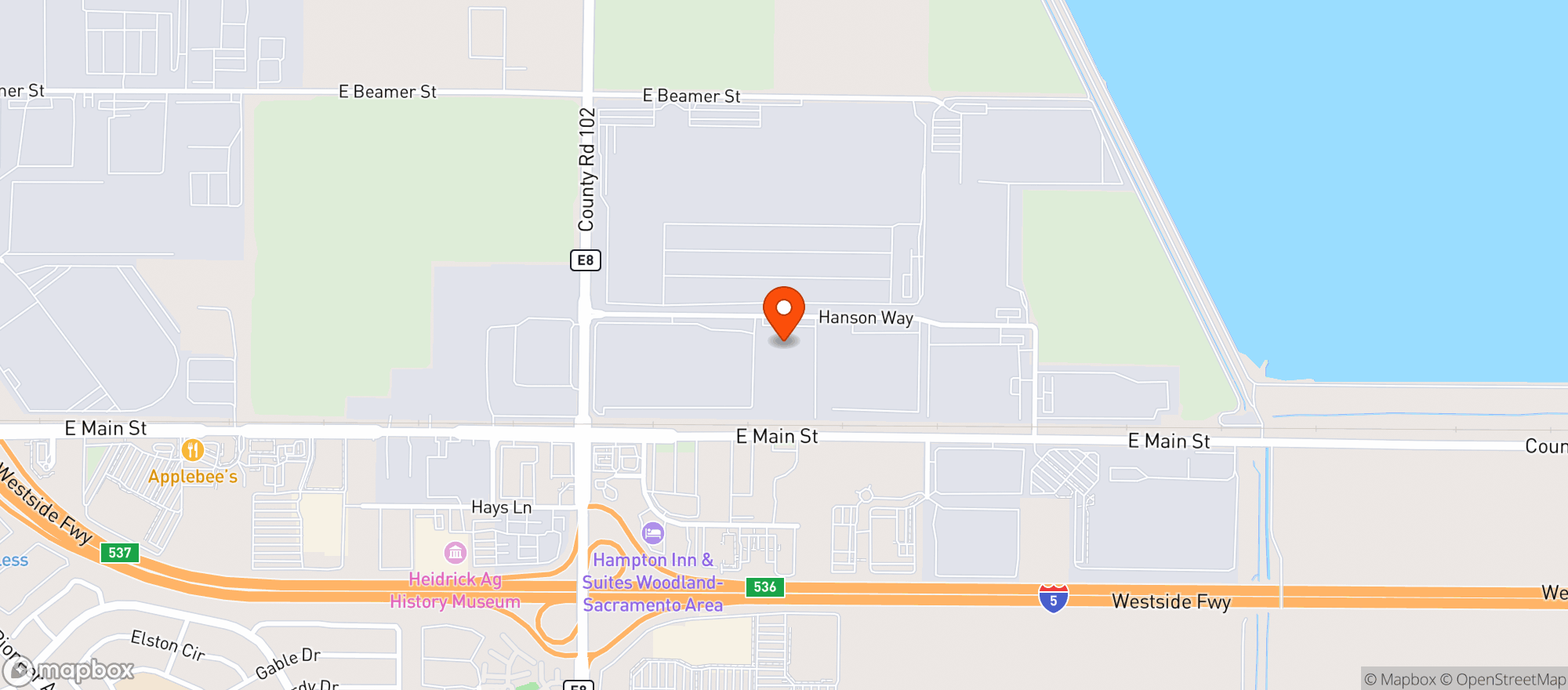 Map showing The Nugget Woodland Warehouse