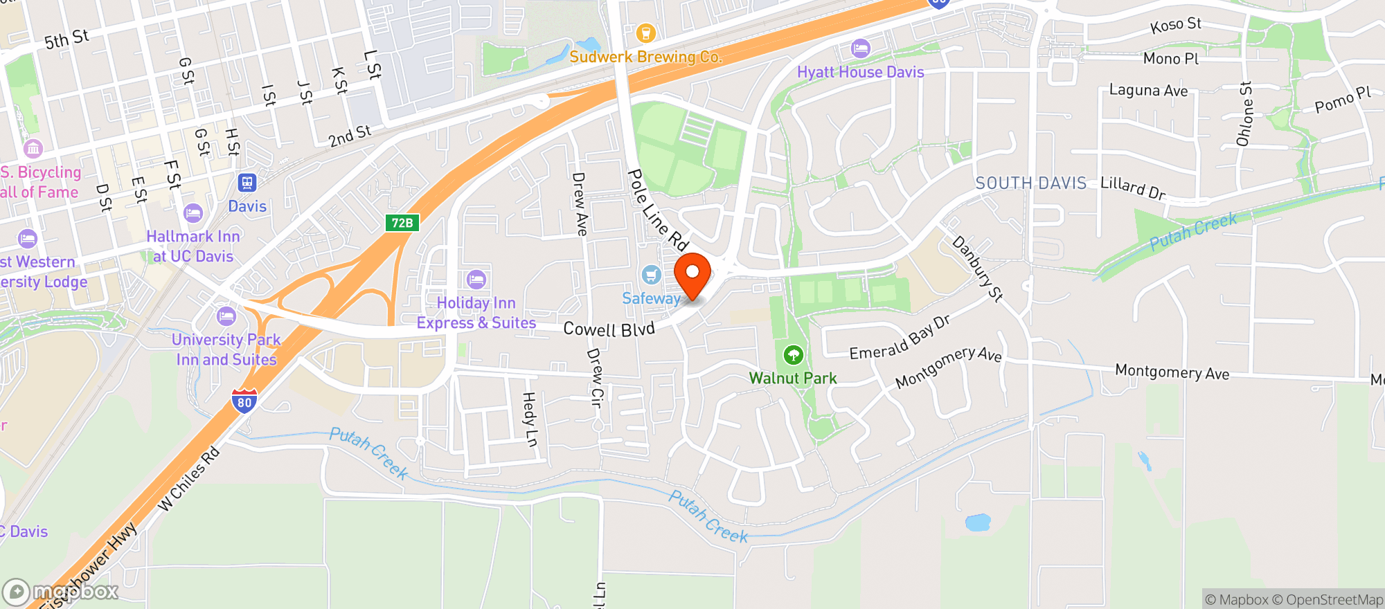 Map showing Safeway - Davis