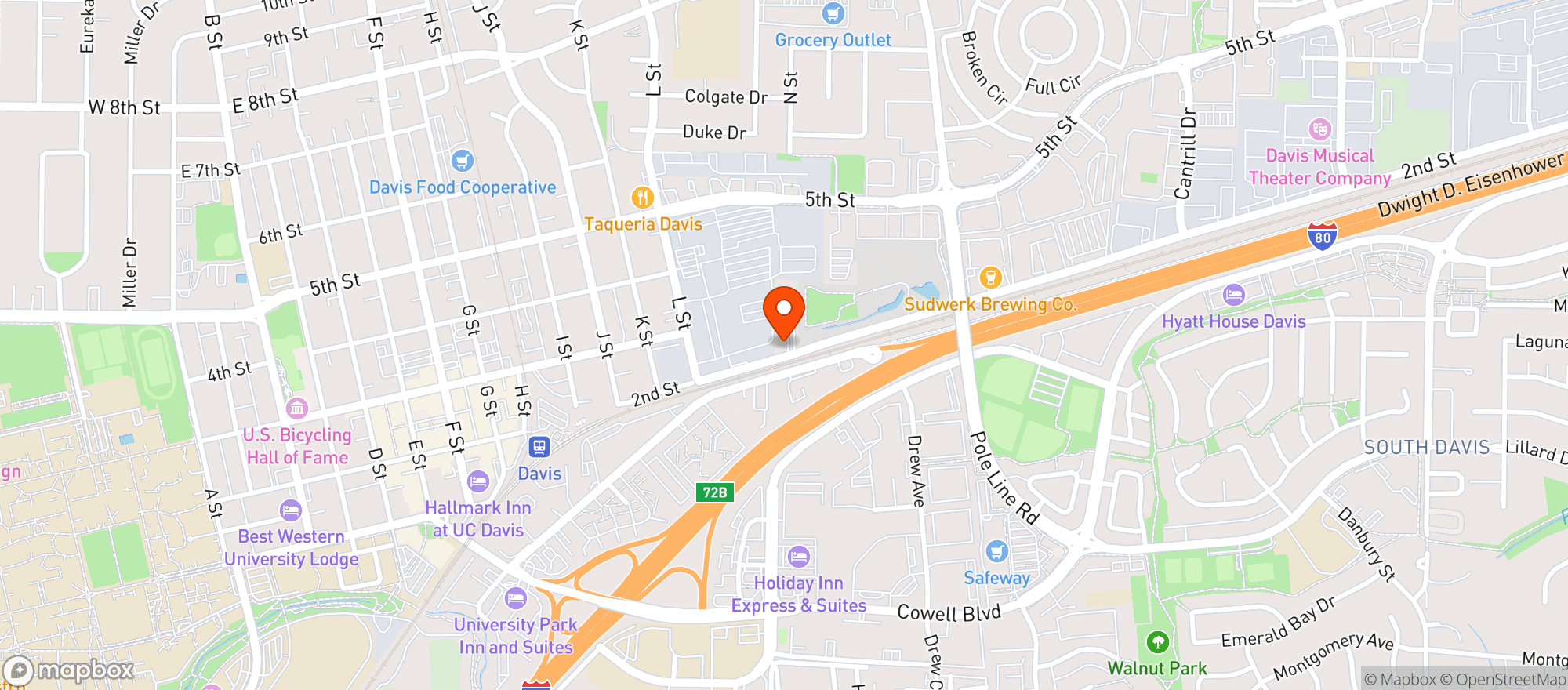Map showing Mainstage - Davis