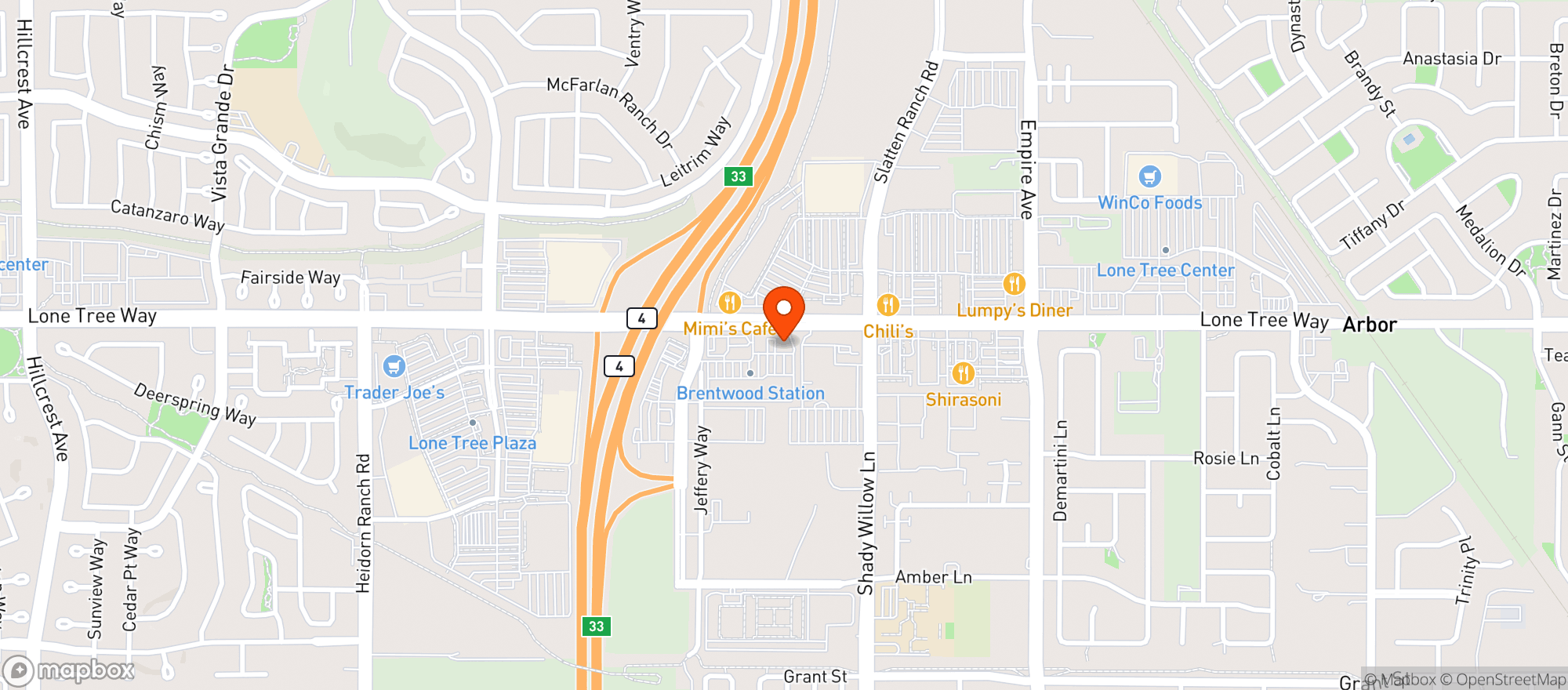 Map showing Buffalo Wild Wings Gril #389