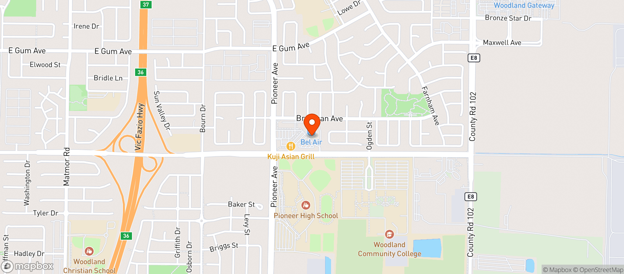 Map showing Raleys - Bel Air (Woodland) - 002500526