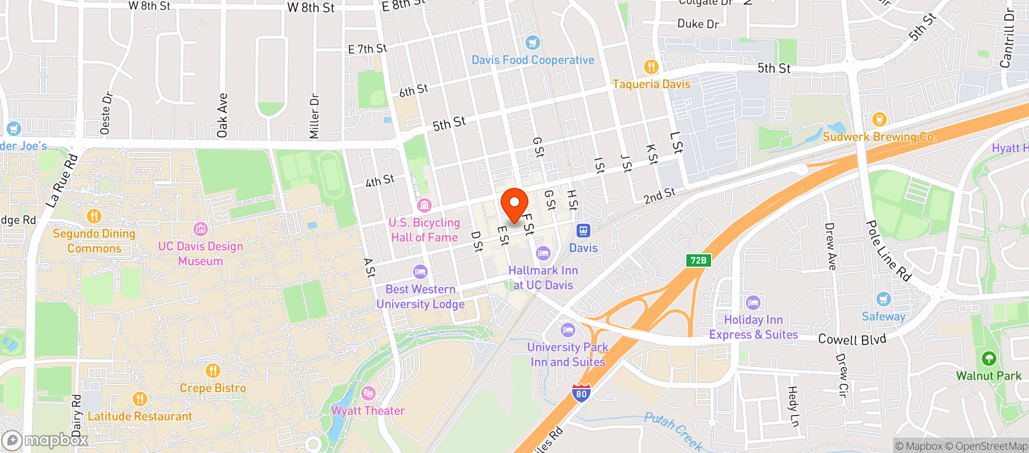 Map showing Davis Wine Bar