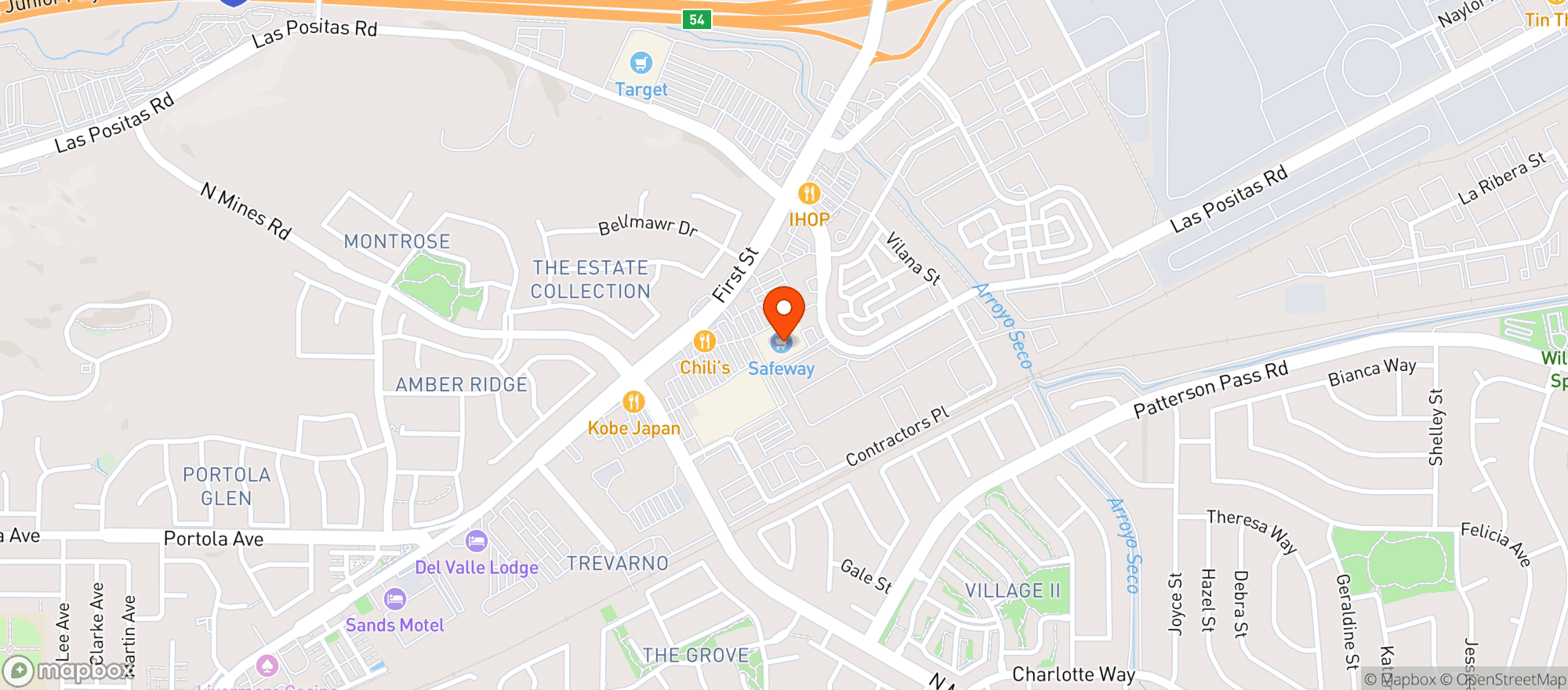 Map showing Safeway