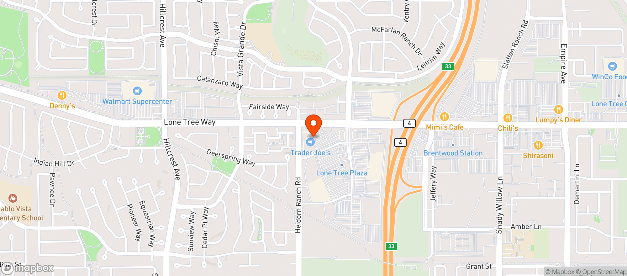 Map showing Trader Joes