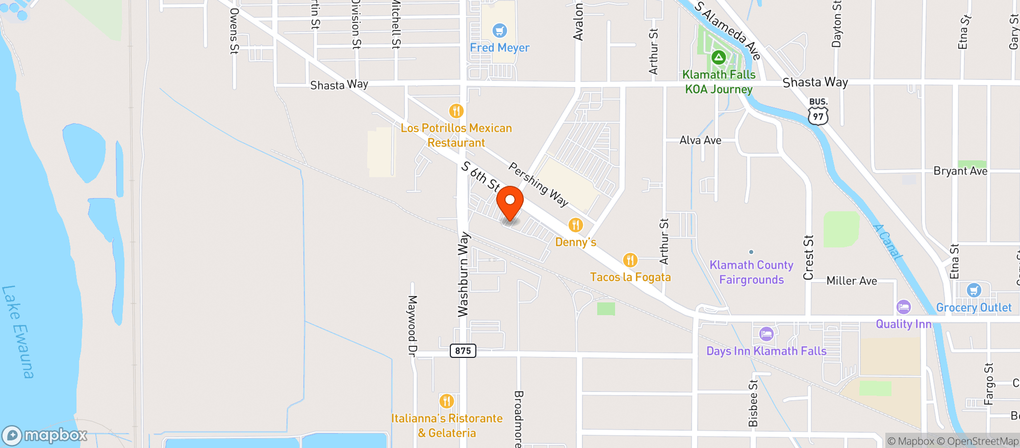 Map showing Natural Grocers by Vitamin Cottage - Natural Grocers by VC_Klamath Falls (KF) - 00100015177