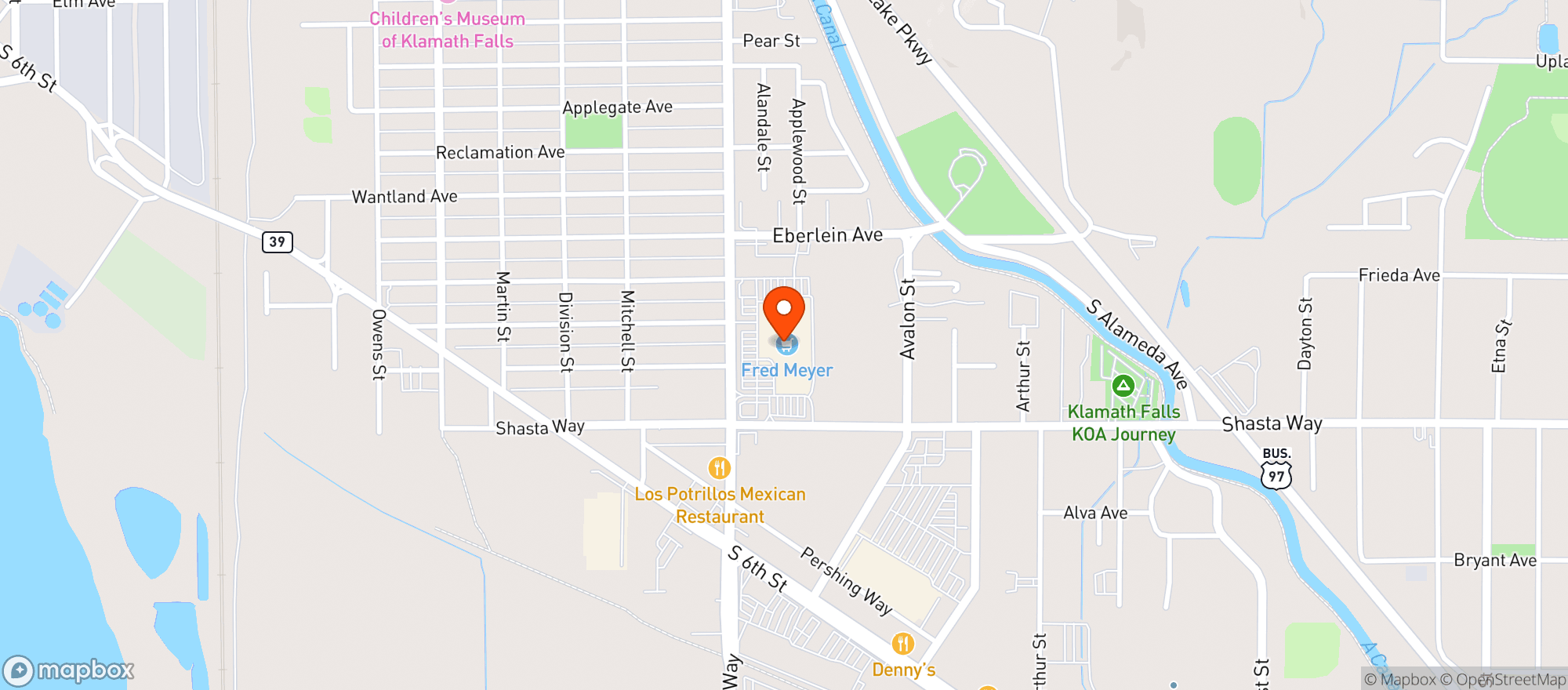 Map showing Fred Meyer