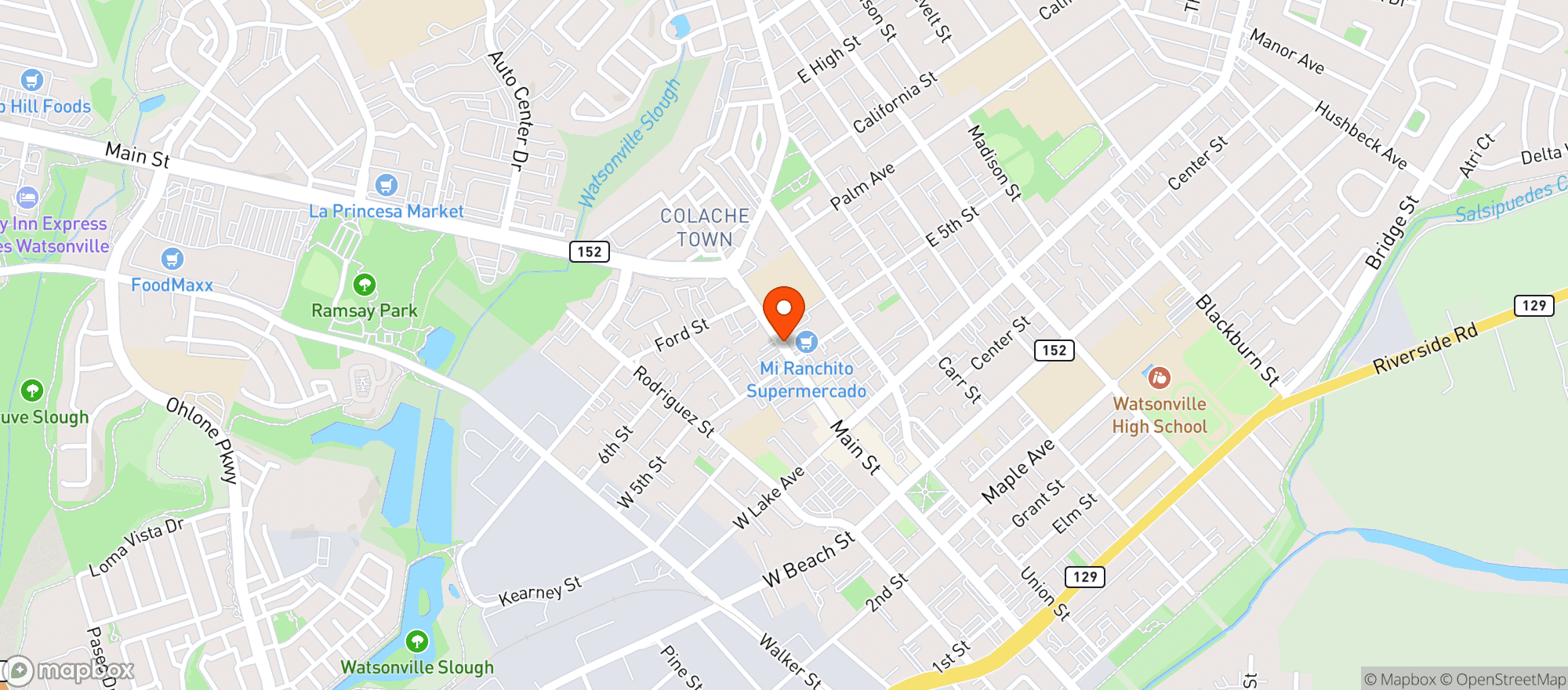 Map showing Jalisco Restaurant