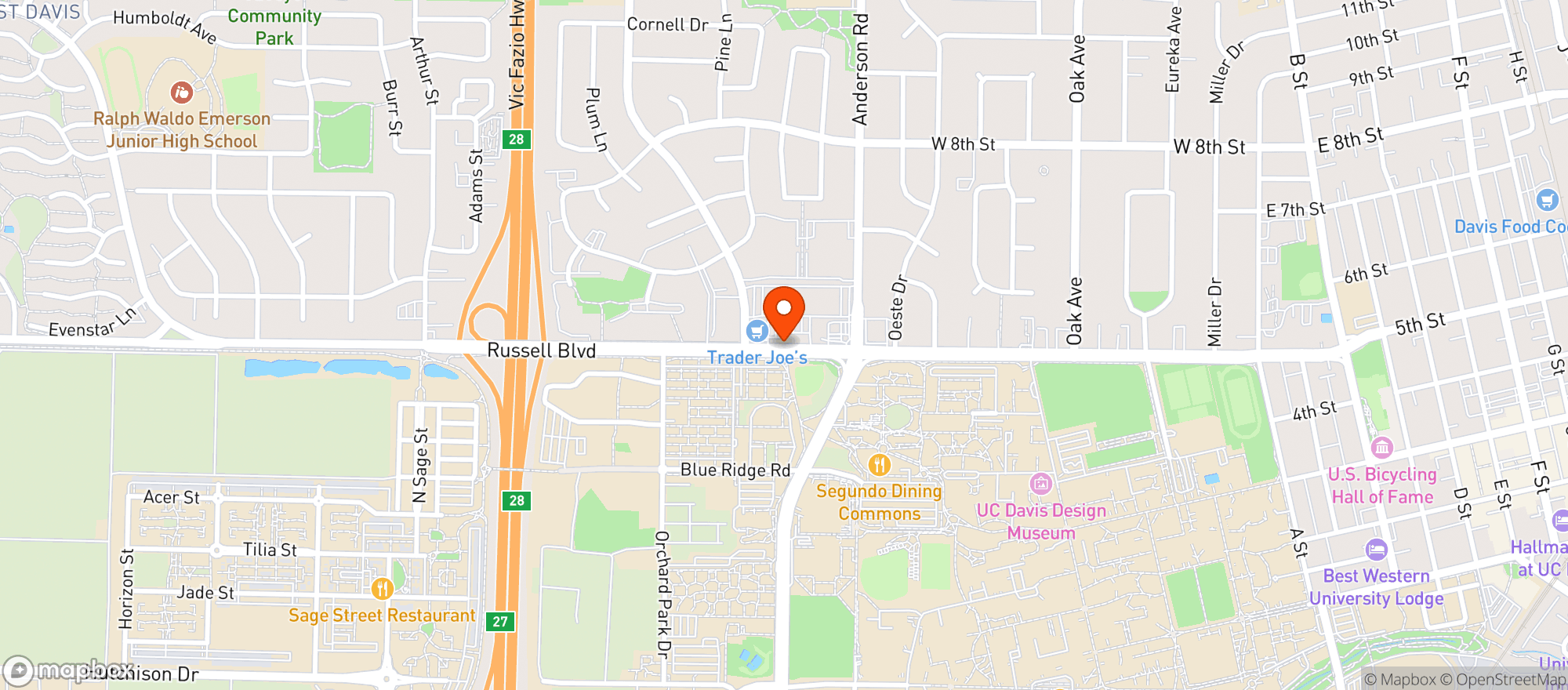Map showing Trader Joes