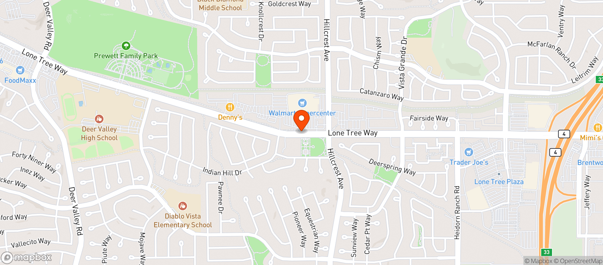 Map showing Walmart Supercenter