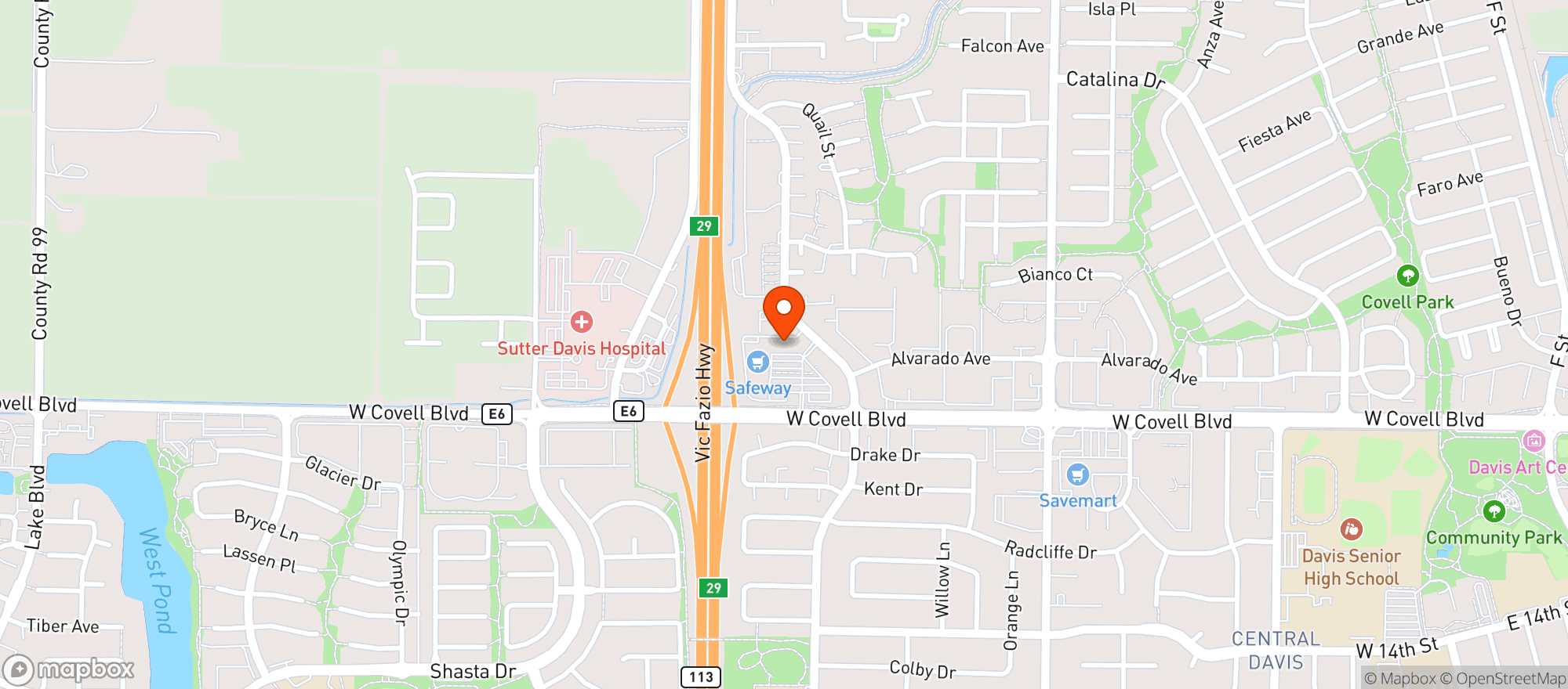 Map showing Dos Coyotes Border Cafe