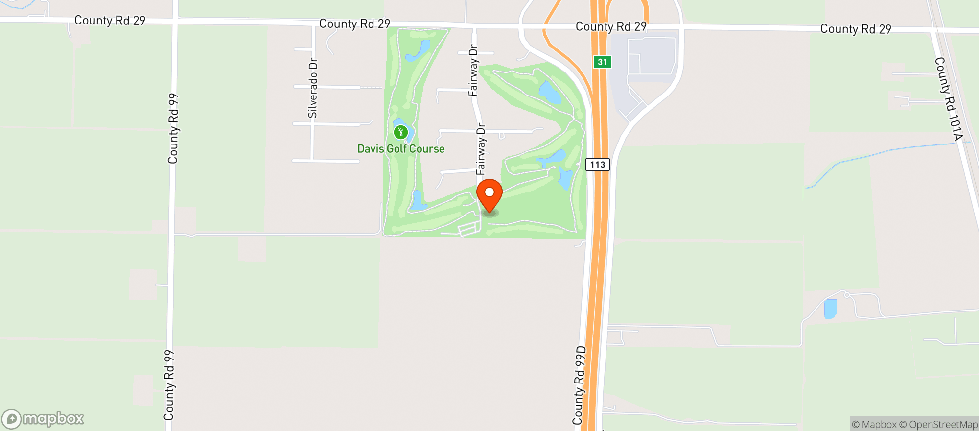 Map showing Davis Municipal Golf Course