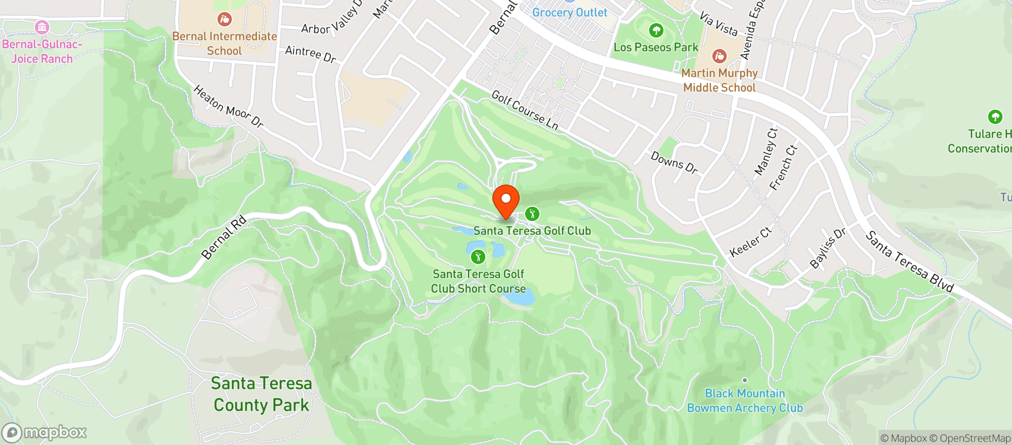 Map showing Santa Teresa Golf Club