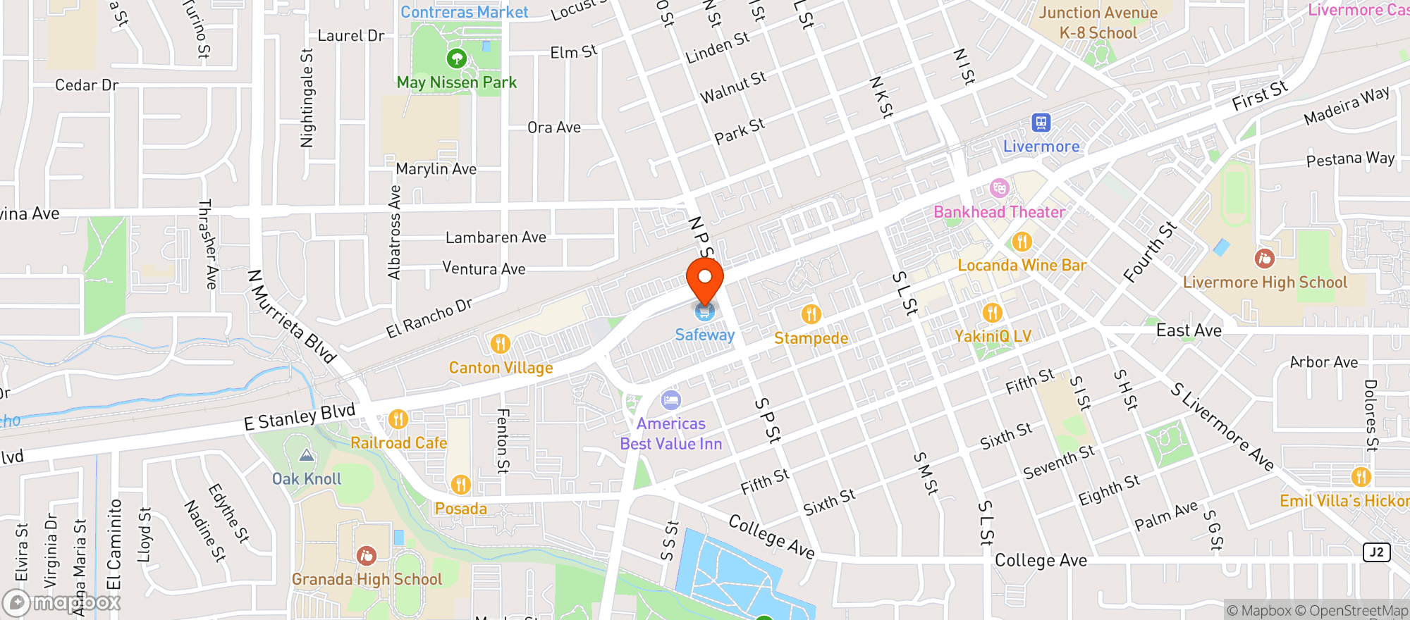 Map showing Safeway