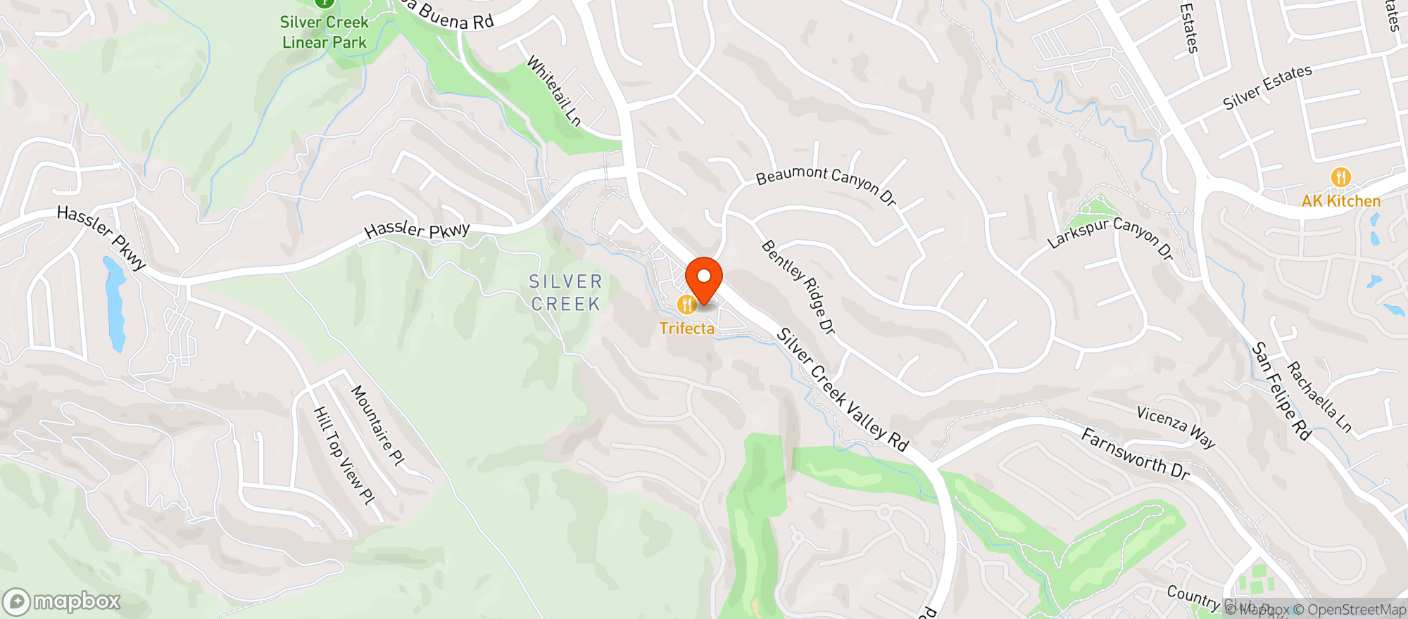 Map showing Silver Creek Community Market - 00100027341