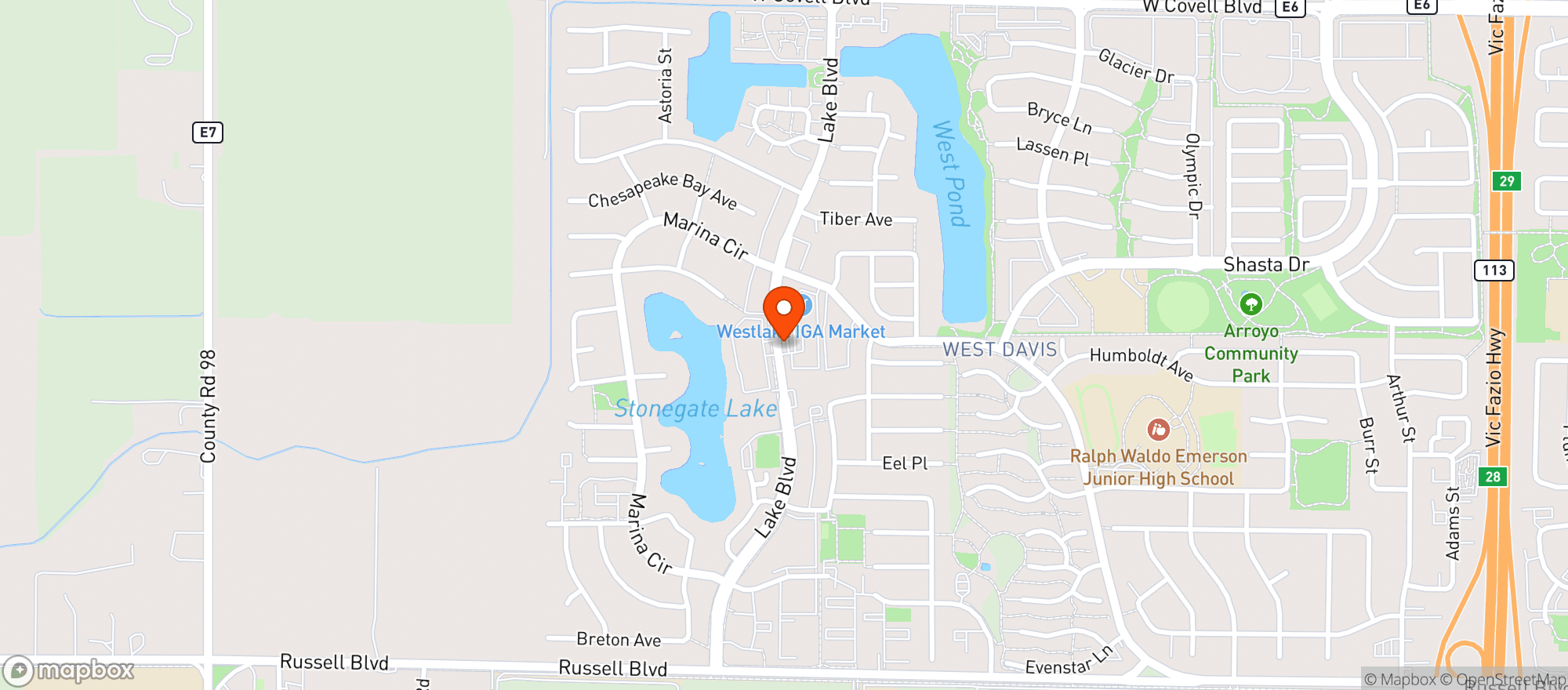 Map showing Westlake Iga Market