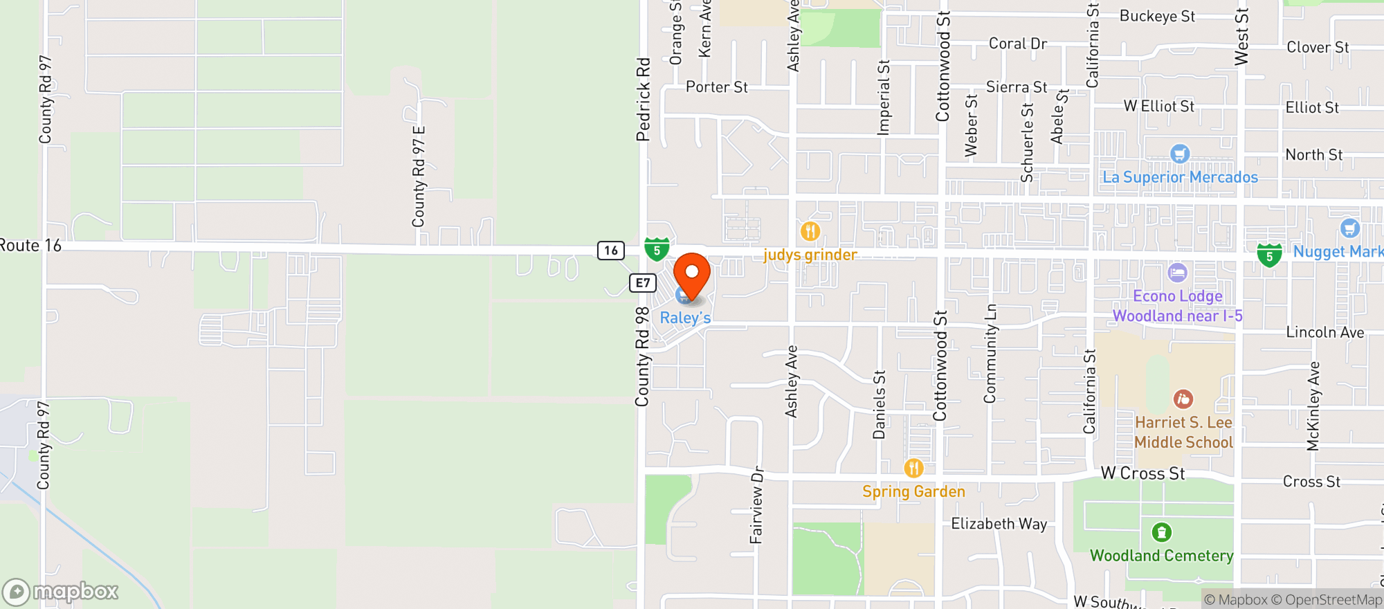 Map showing Raleys (Woodland) - 002500206