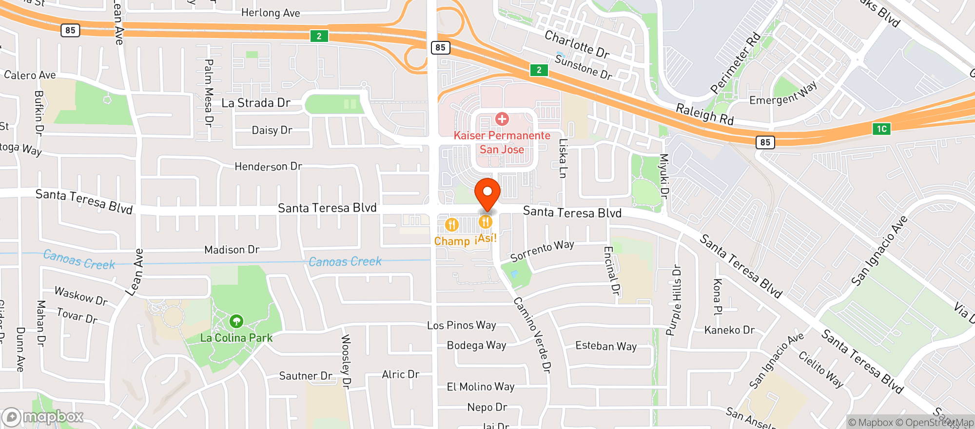 Map showing Asi Mexican Fusion Bistro