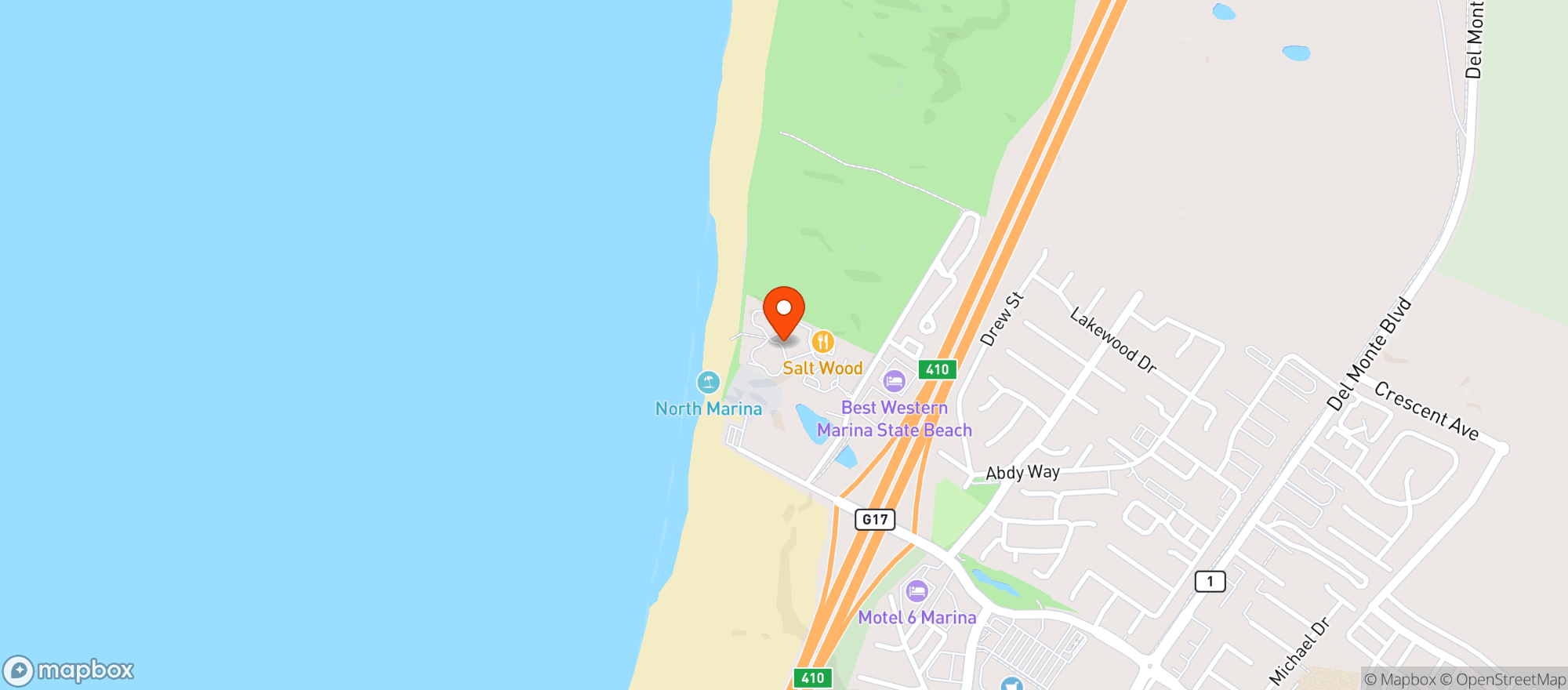 Map showing Saltwood