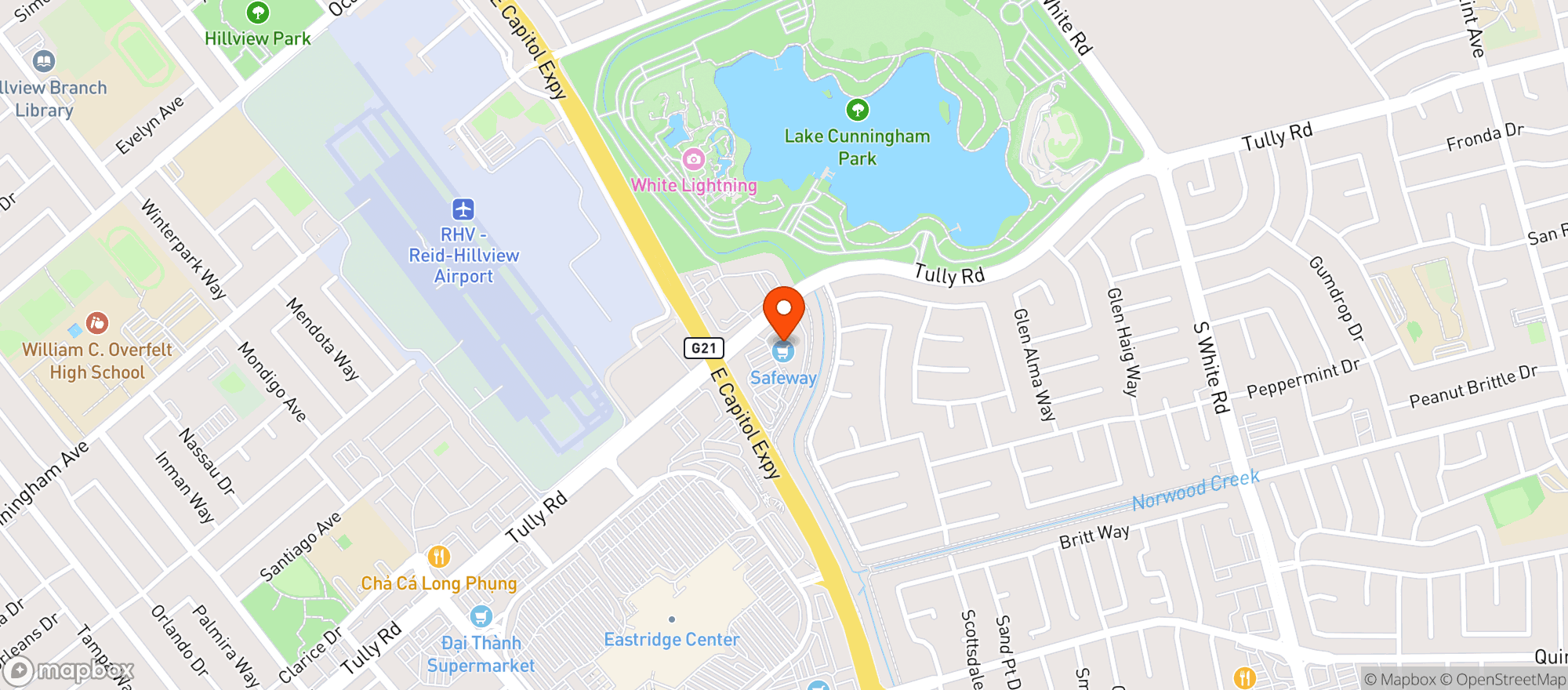 Map showing Safeway - San Jose