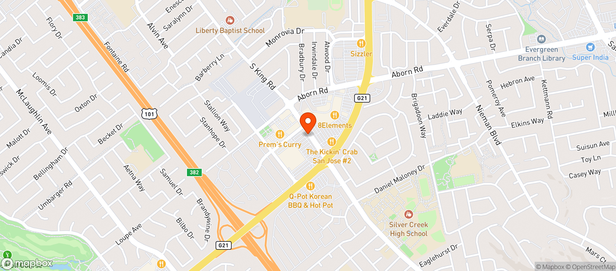 Map showing Target Store