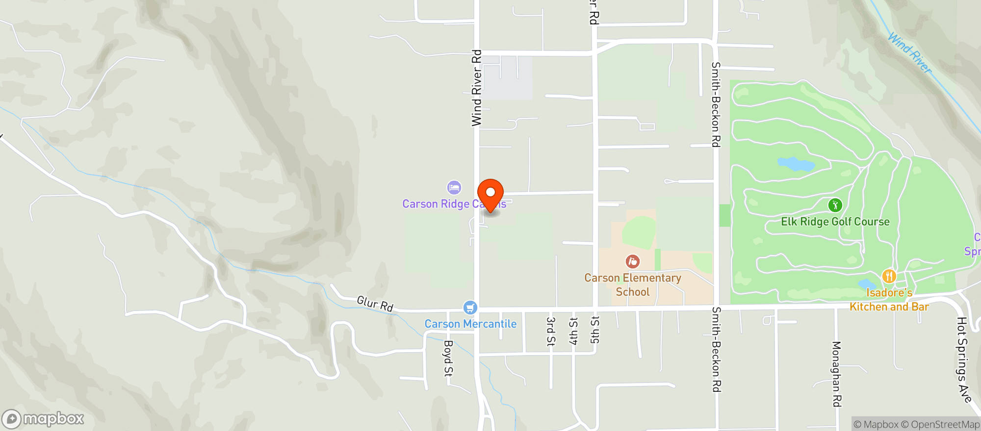 Map showing Backwoods Brewing Company