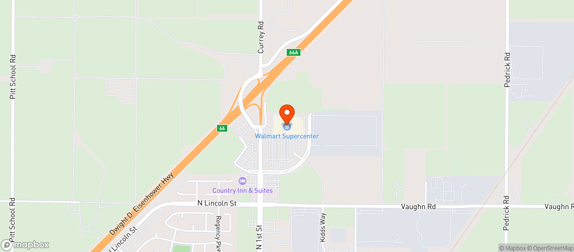 Map showing Walmart Supercenter