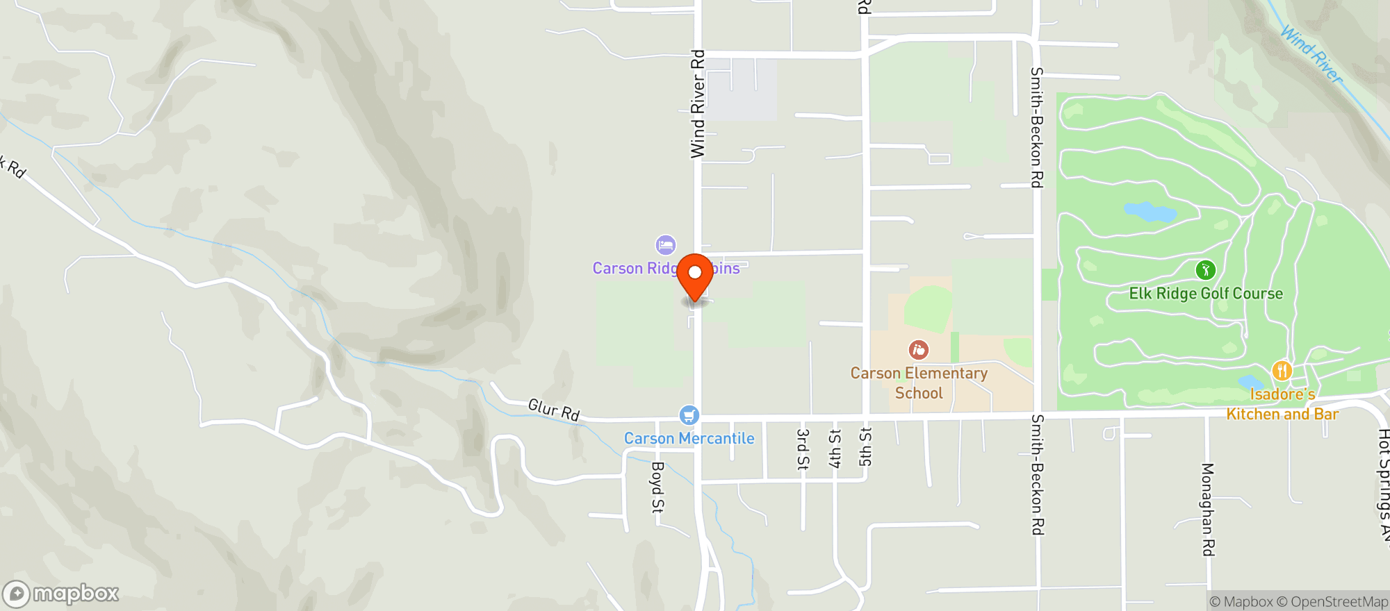 Map showing Carson General Store