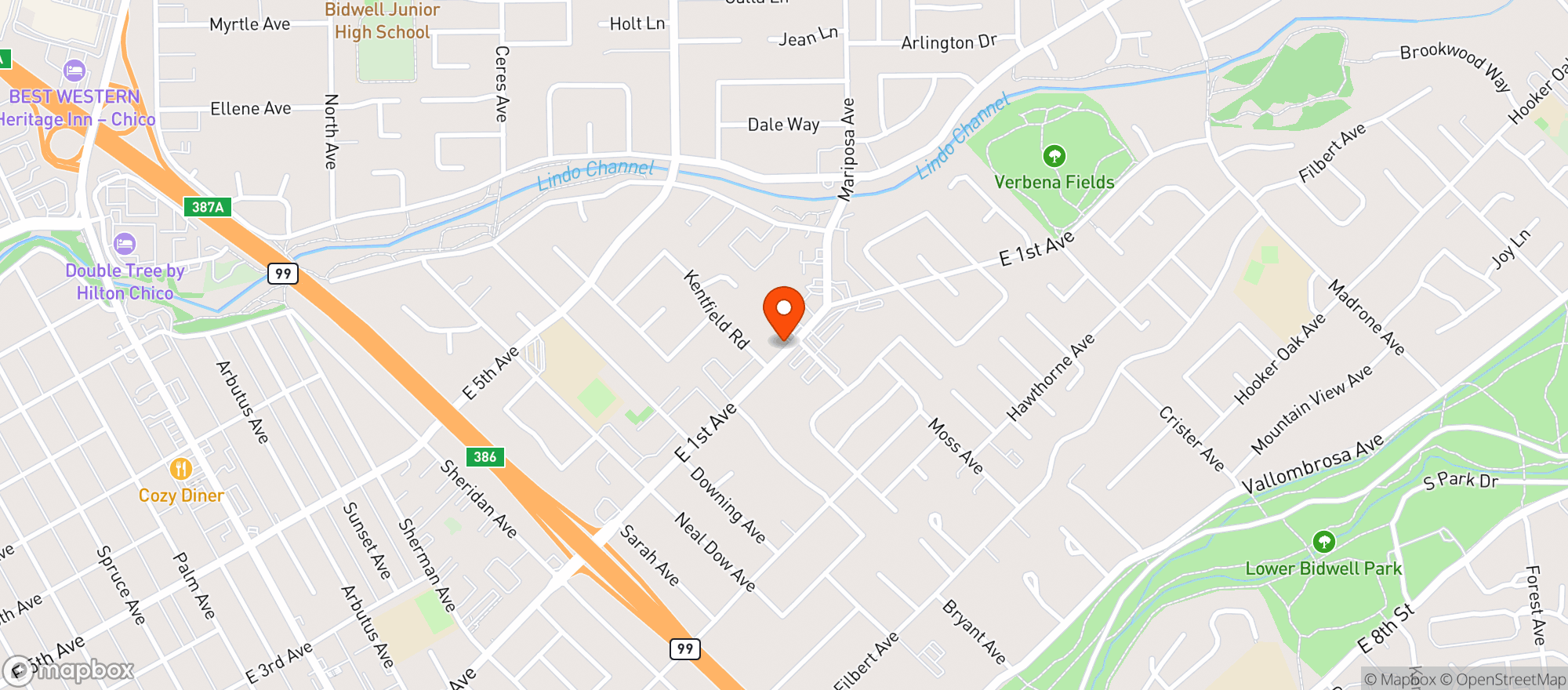 Map showing Spike's Bottle Shop - Chico