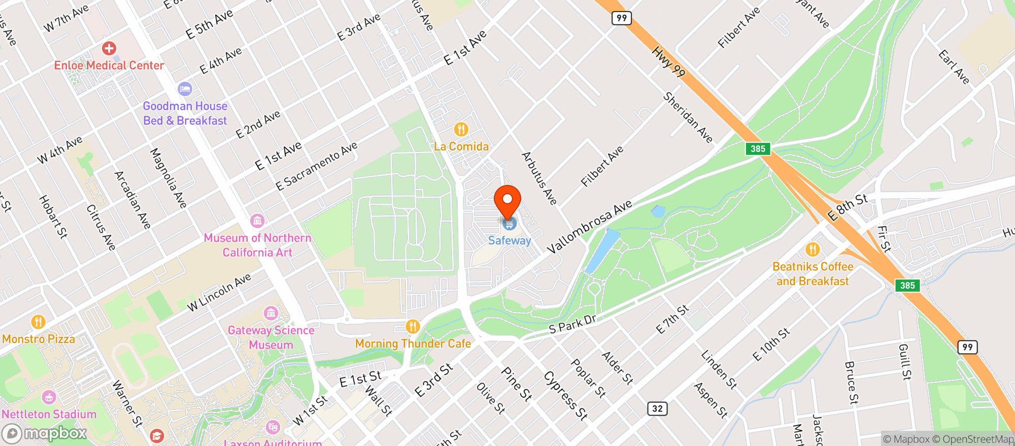 Map showing Safeway