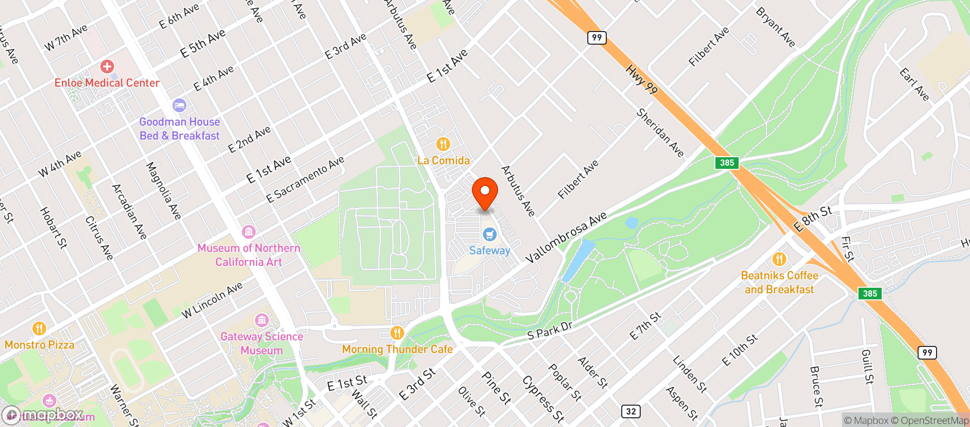 Map showing Gnc