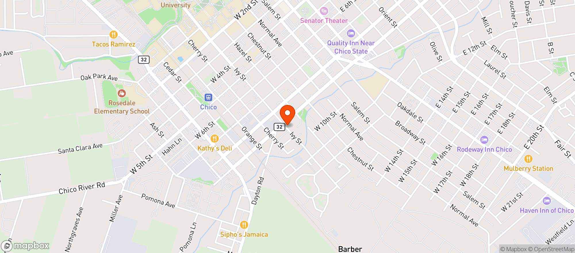 Map showing ABC Mediterranean Market - Chico