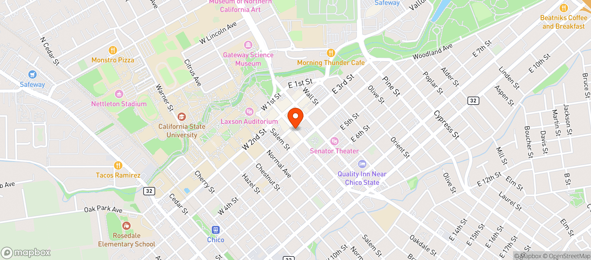 Map showing Burgers & Brew