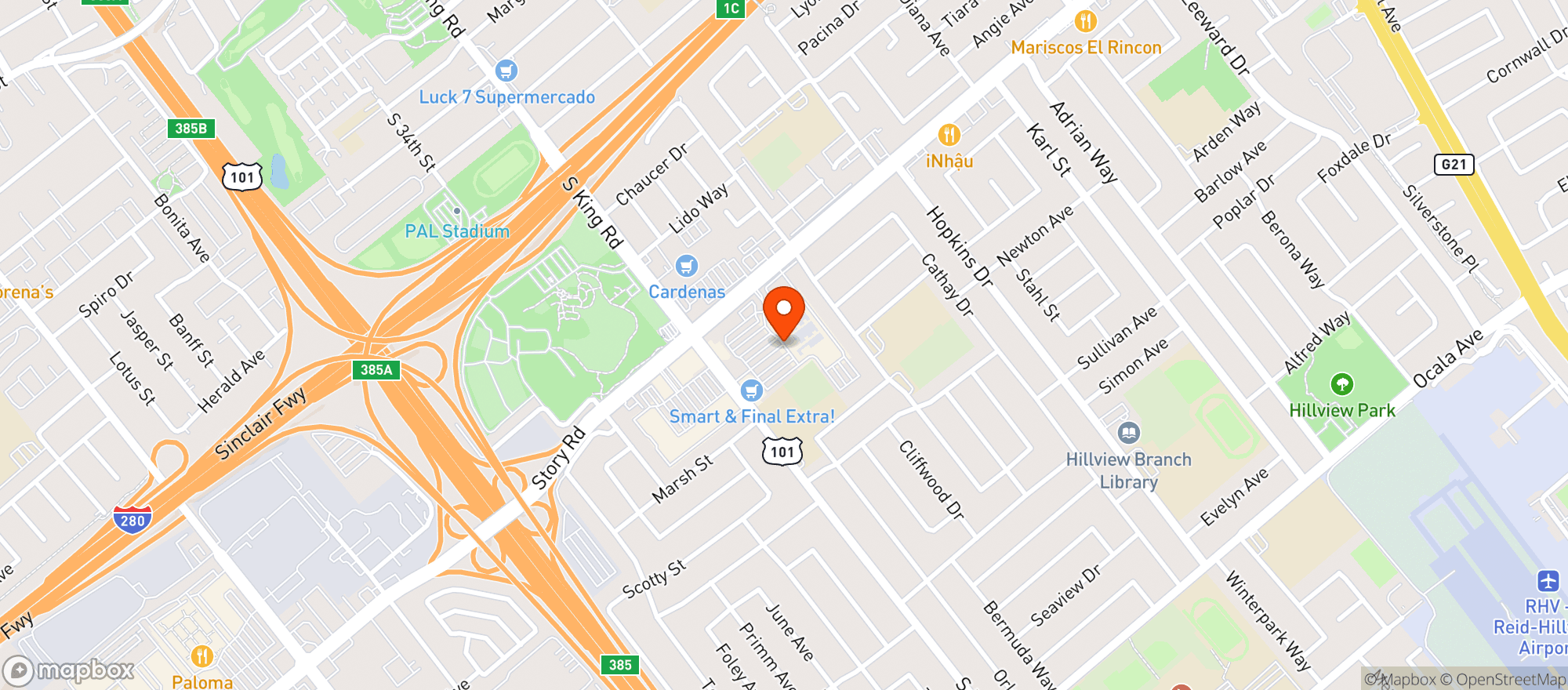Map showing Target Store