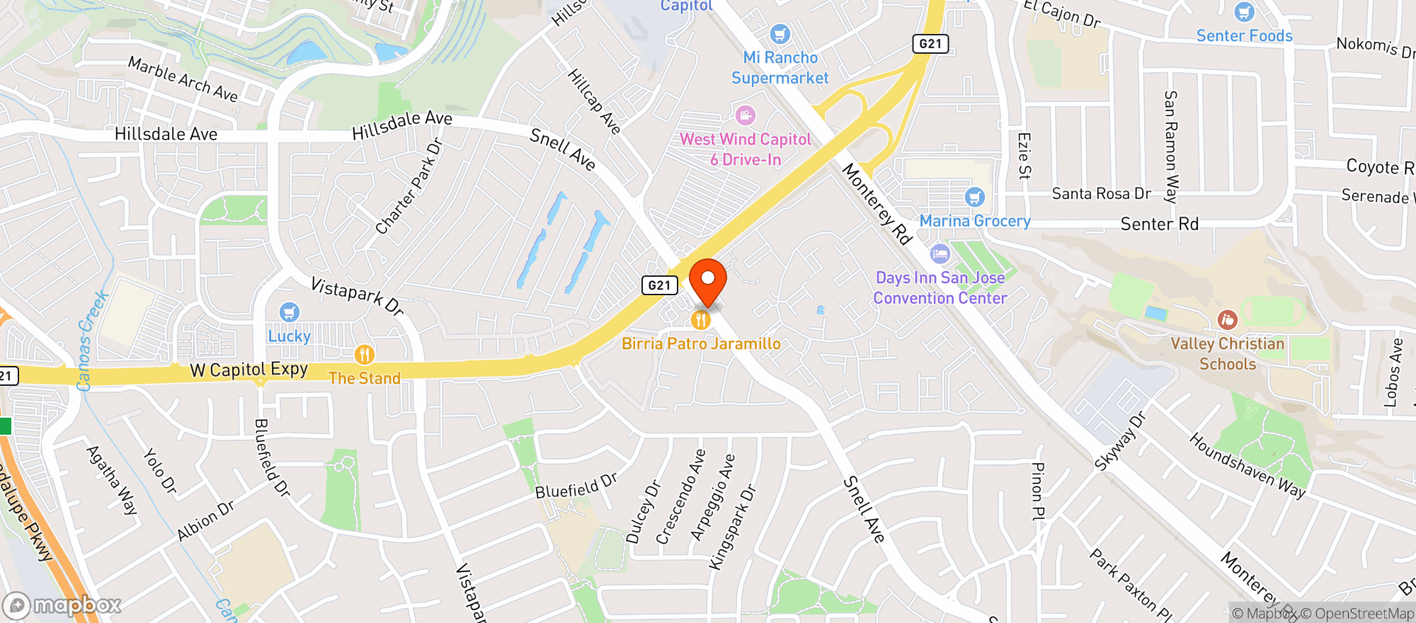 Map showing Clydes Liquors