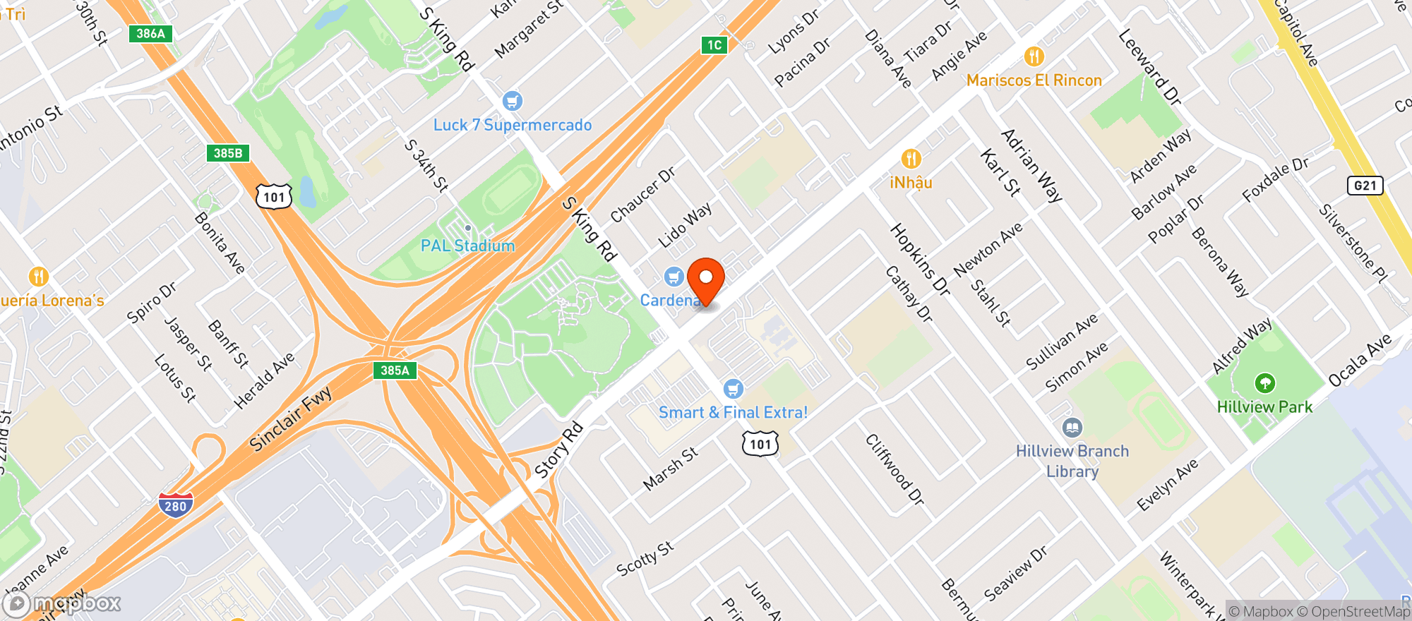 Map showing Cardenas Market