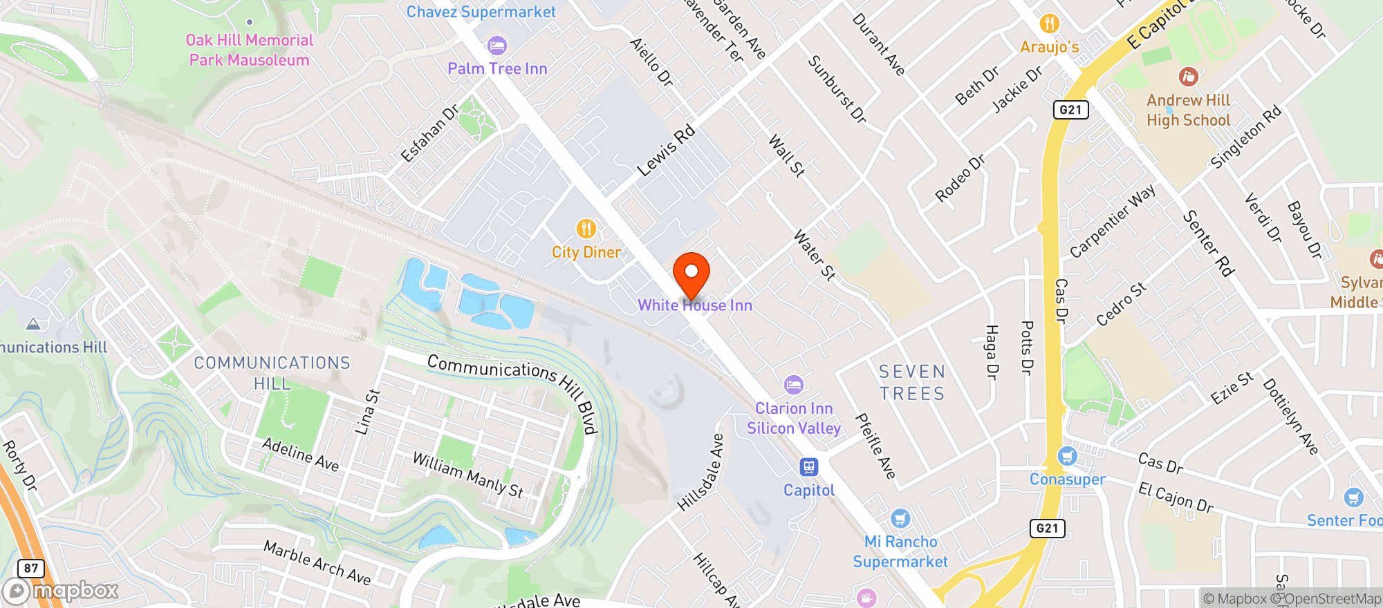Map showing Taqueria Y Mariscos Costa Alegre