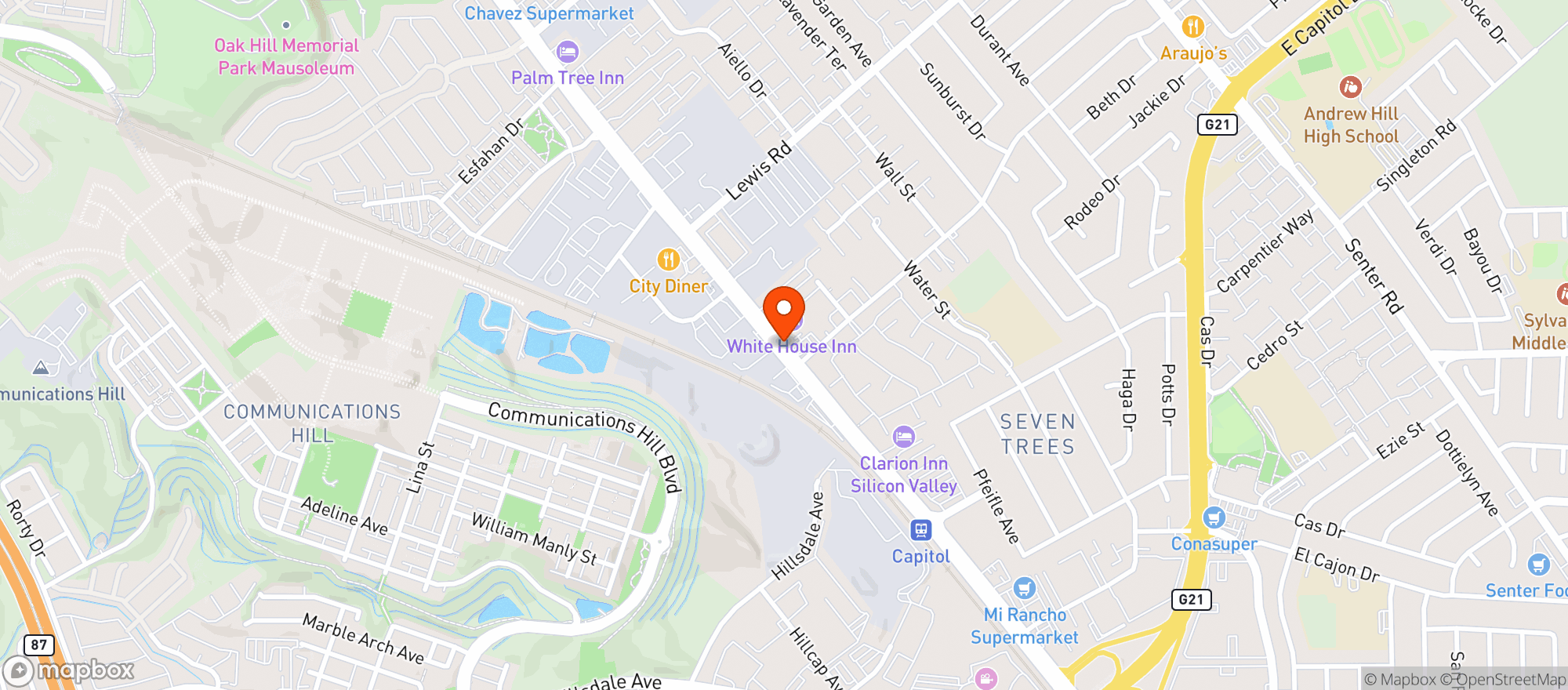 Map showing La Canasta Market