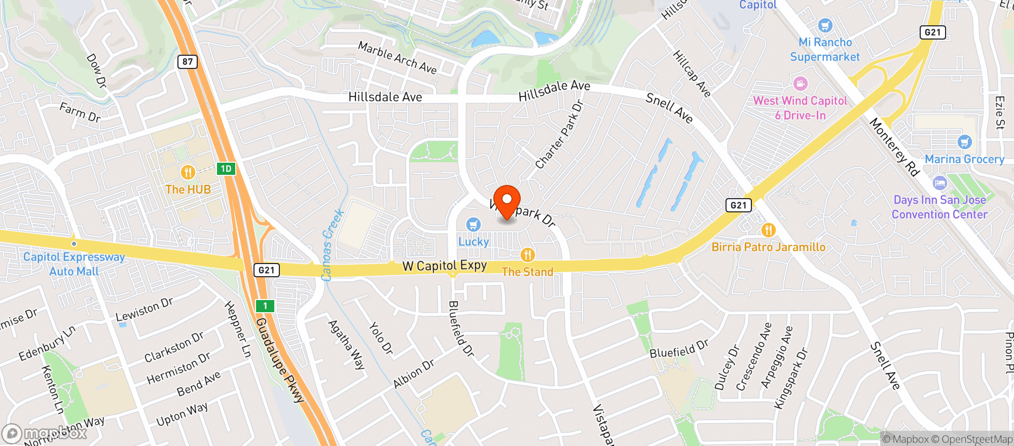 Map showing Cvs