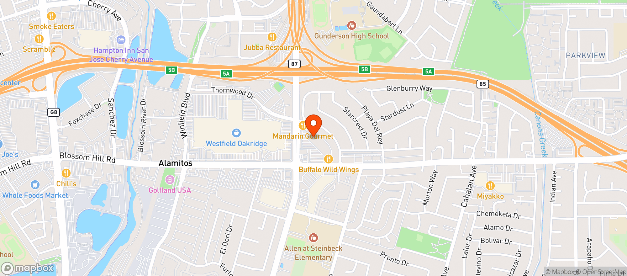 Map showing BevMo