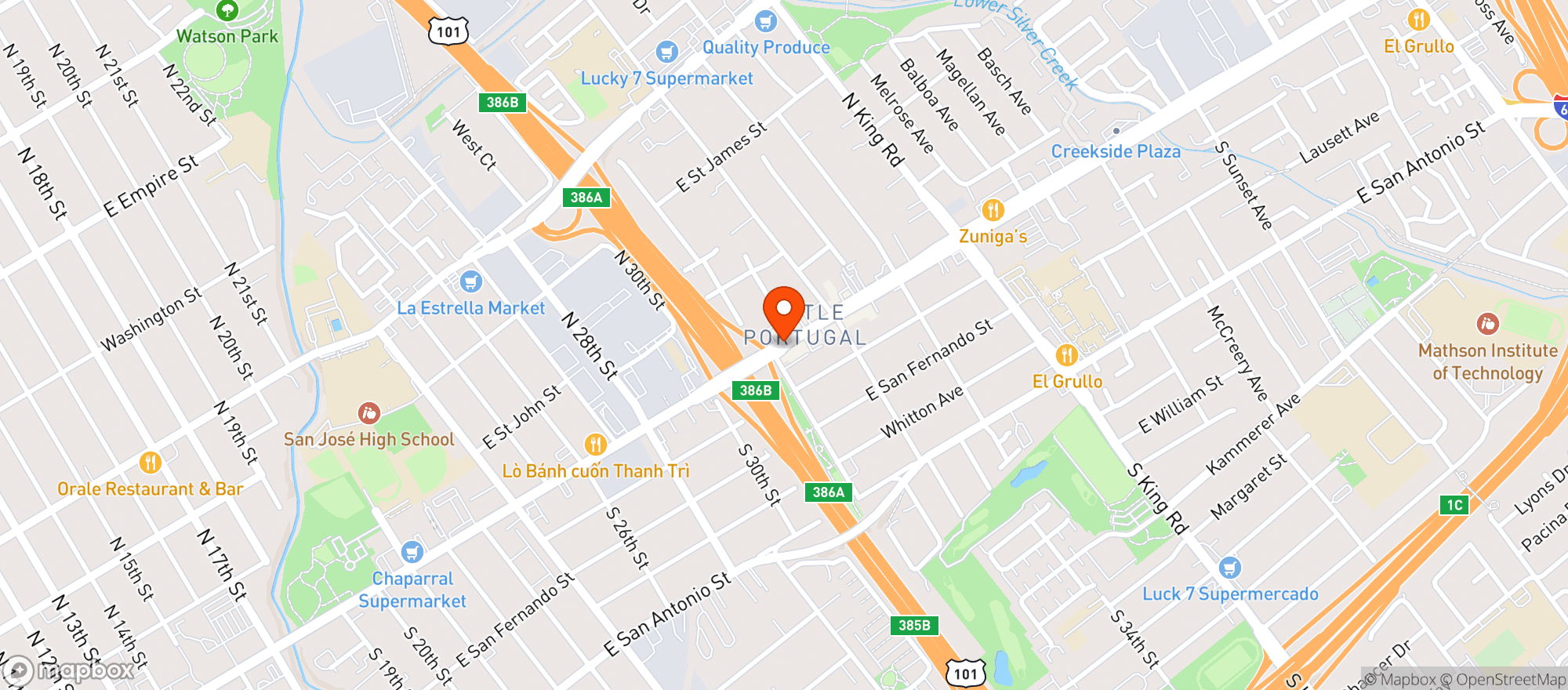 Map showing Mariscos Costa Alegre