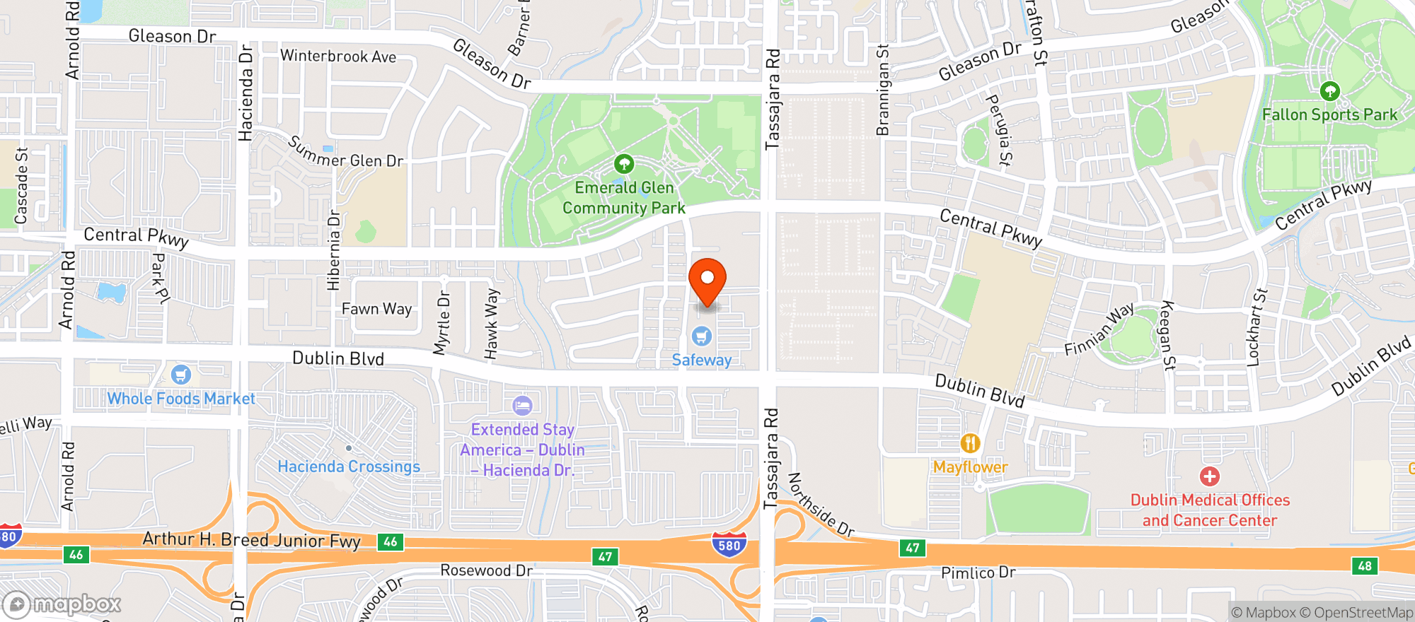 Map showing Safeway