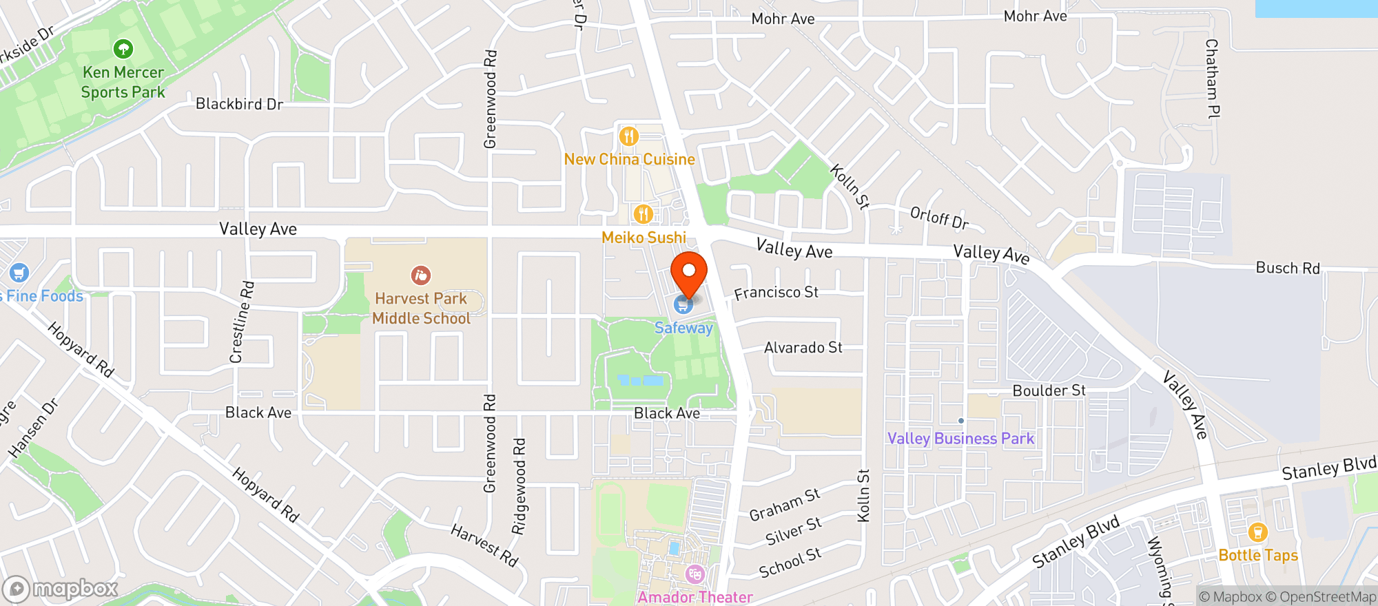 Map showing Safeway