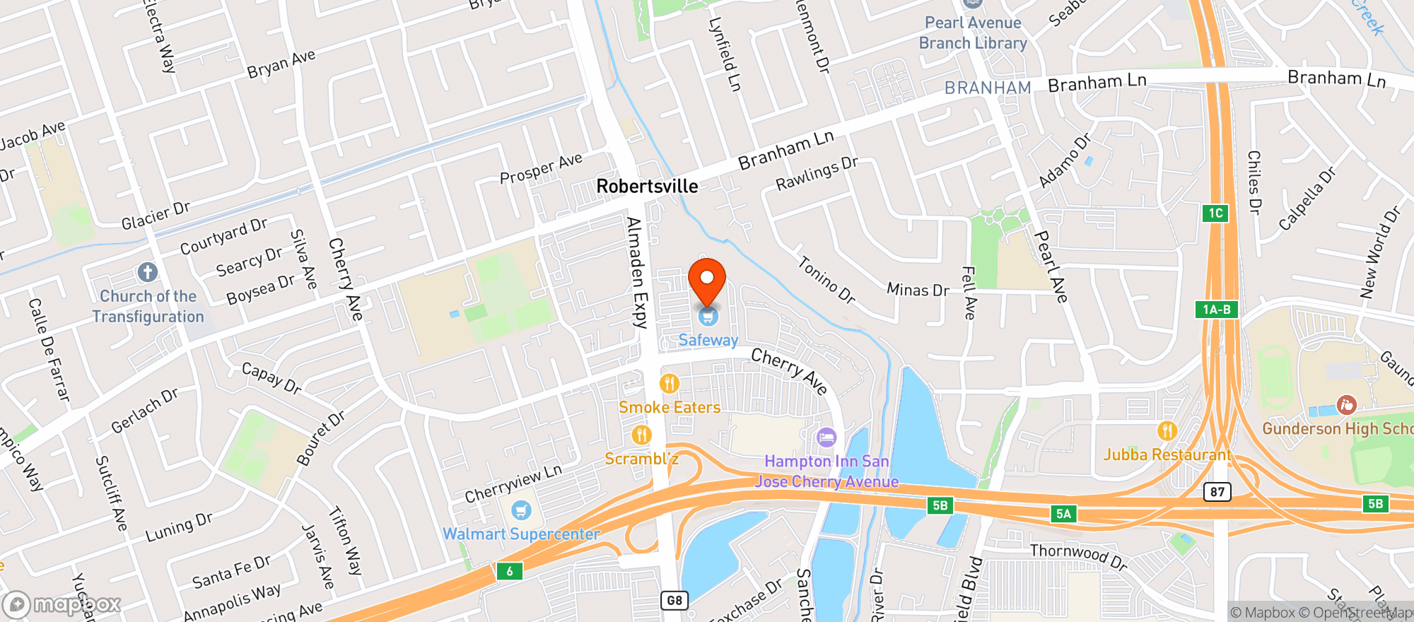 Map showing Safeway